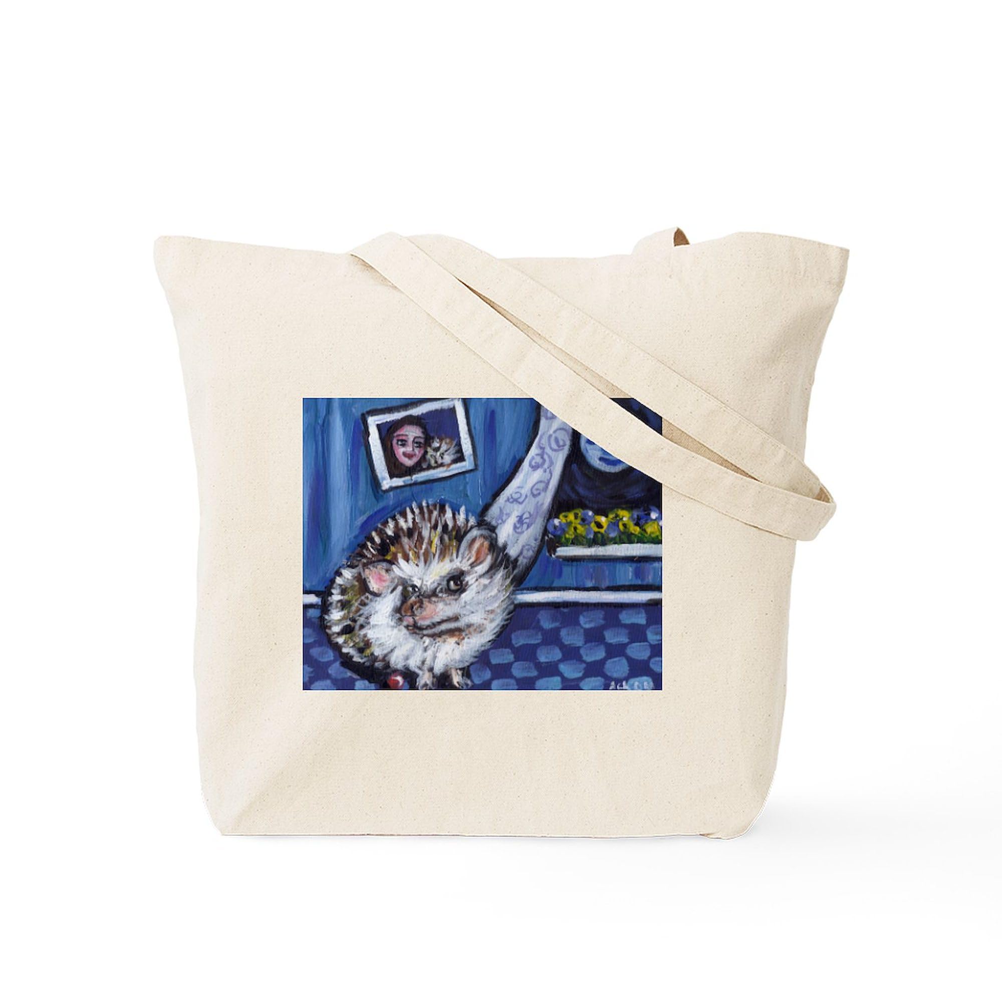 Cafepress Hedgehog Whimsical Art Tote Bag Natural Canvas Tote Bag, Reusable Shopping Bag
