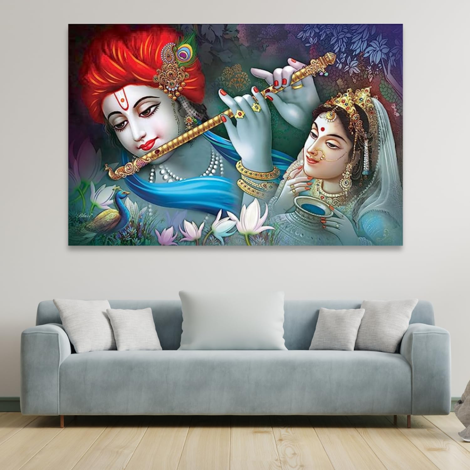 Masstone Radha Krishna Wall Painting | Home Decor Wall Painting (24x36 Inch) | Radha Krishna Painting for Wall Decoration | Wall