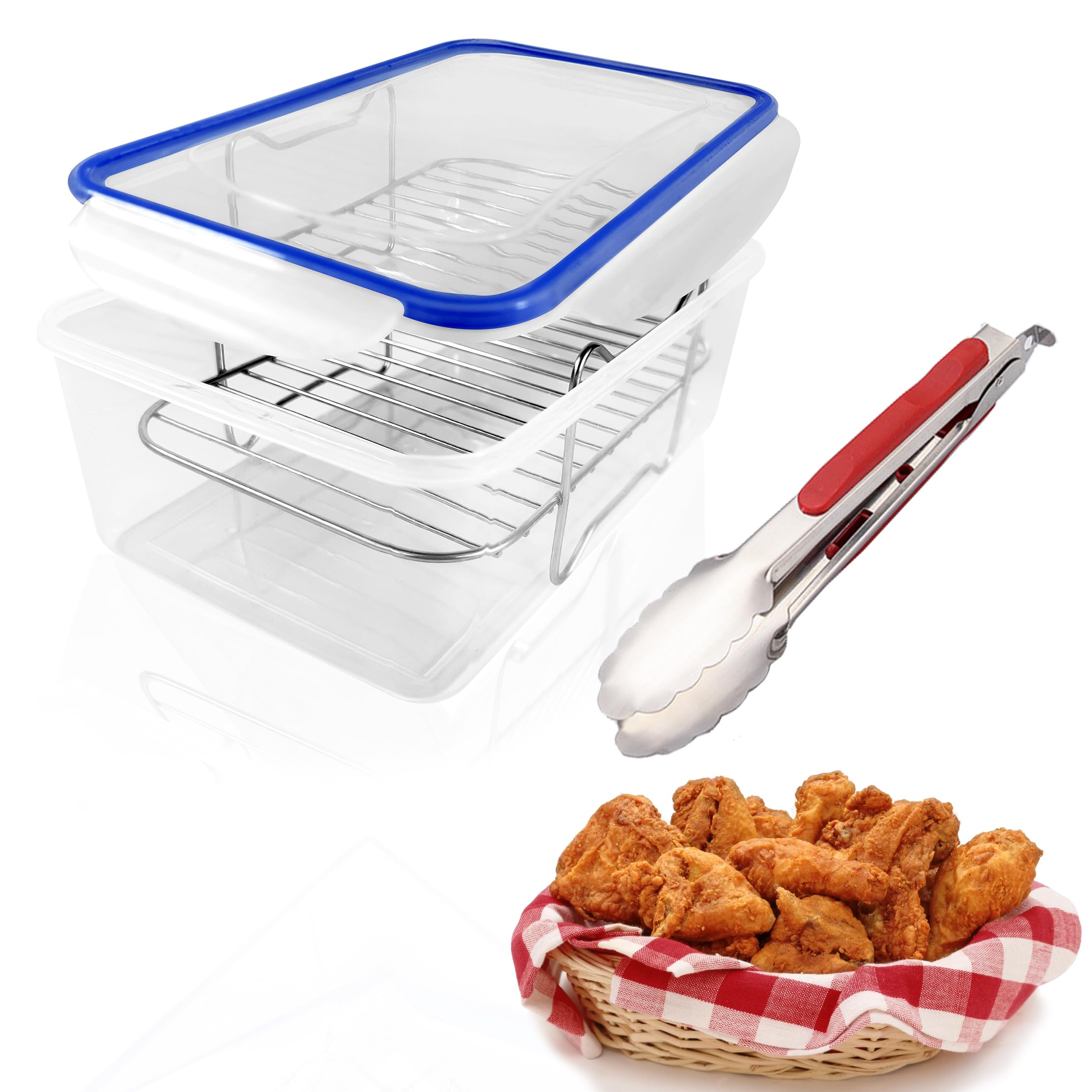 HoPliGhe Batter Bowl with Lid, Breading Container, Just Flip