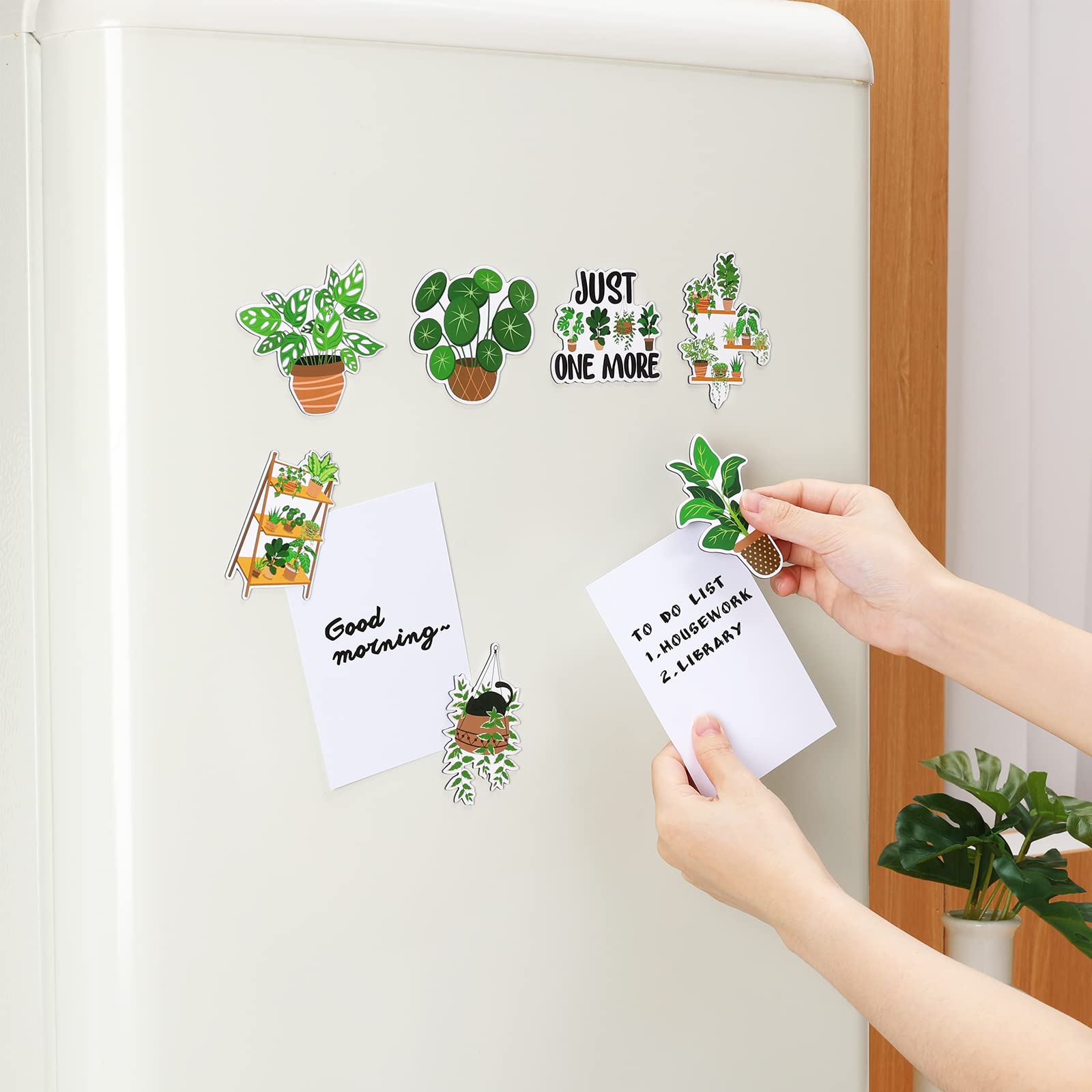 Huray Rayho Plant Fridge Magnets Cute Monstera Leaf House Refrigerator Magnets Decal Just One More Plant Signs Housewarming Gift