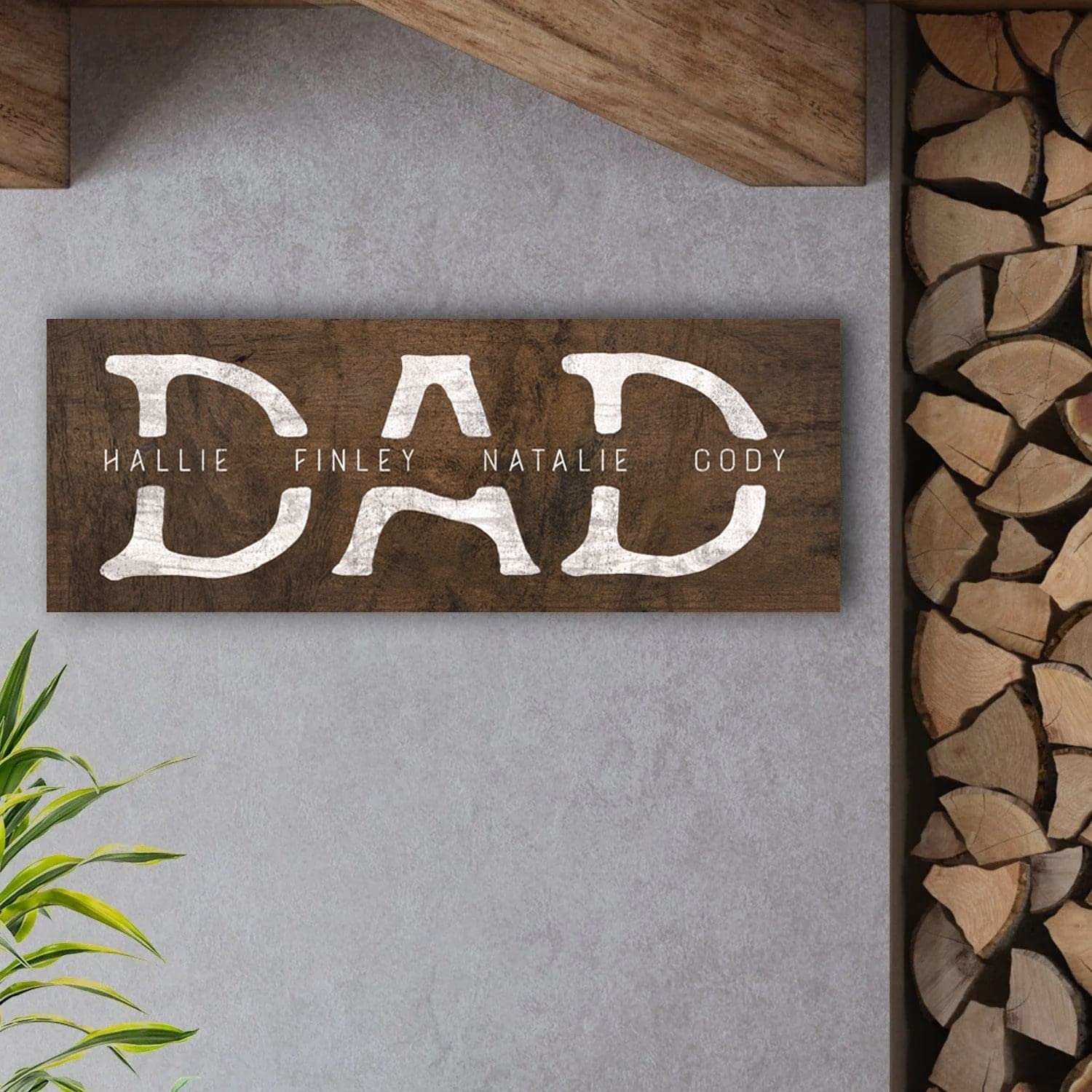 Personal Prints | Dad & Children Personalized Fathers Day Sign | Customized Gift For Dad From The Kids | Unique Custom Framed Ca