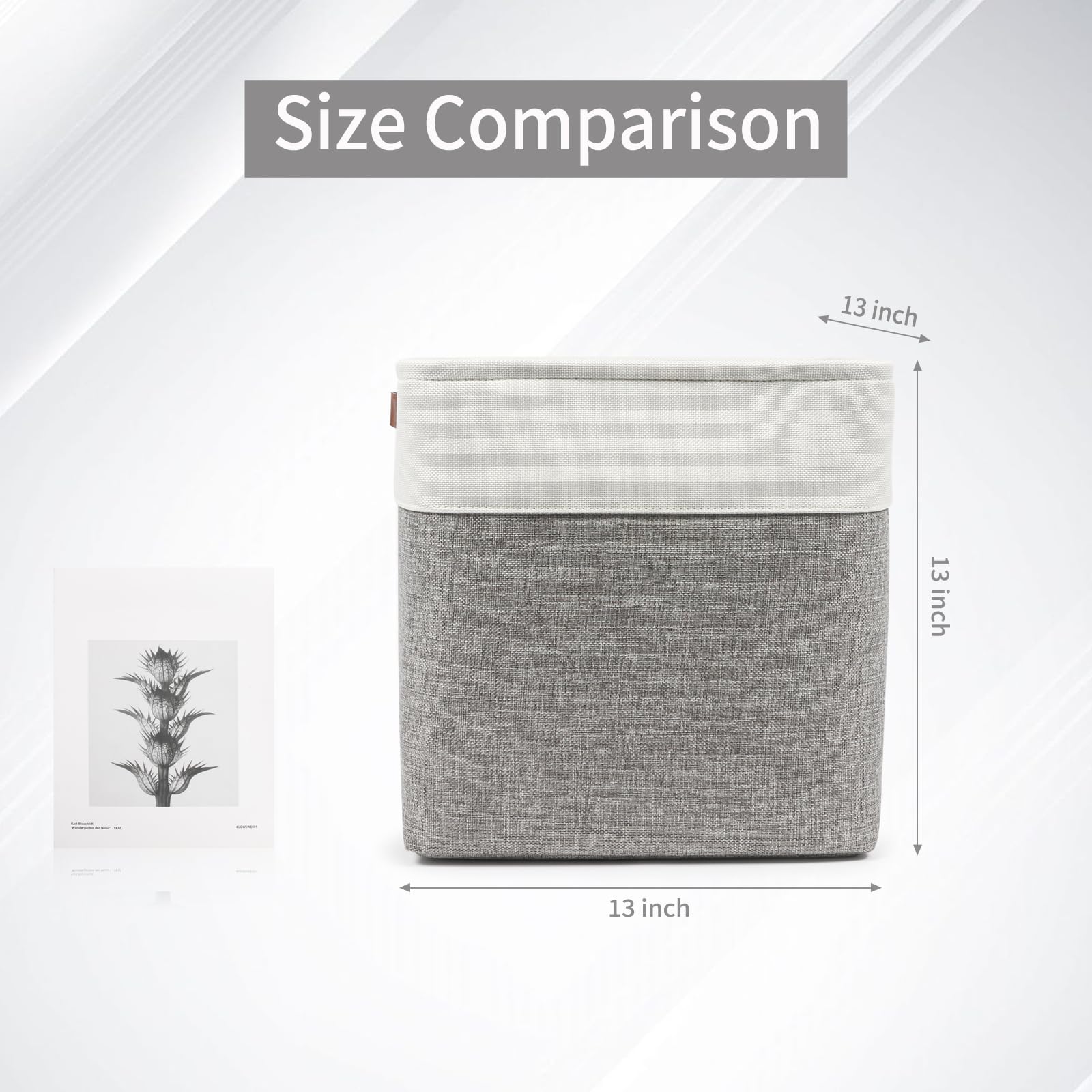 Bagnizer 13X13 Cube Storage Bins, Collapsible Fabric Storage Box, 4 Pack Closet Baskets With Handles For Organizing, Shelf, Toys