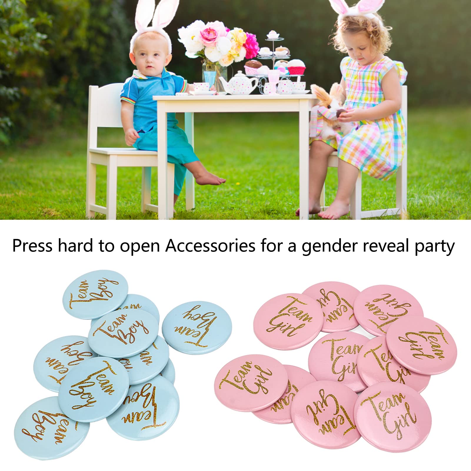 60Pcs Gender Reveal Pins Baby Shower Buttons Team Boy And Team Girl Button Blue Button Pin For Baby Shower Party Supplies