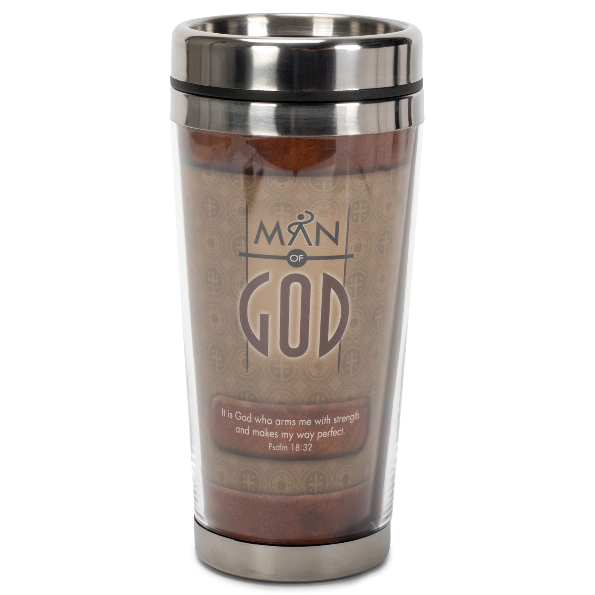 Dicksons Man Of God Arms With Strength 16 Oz. Stainless Steel Insulated Travel Mug With Lid