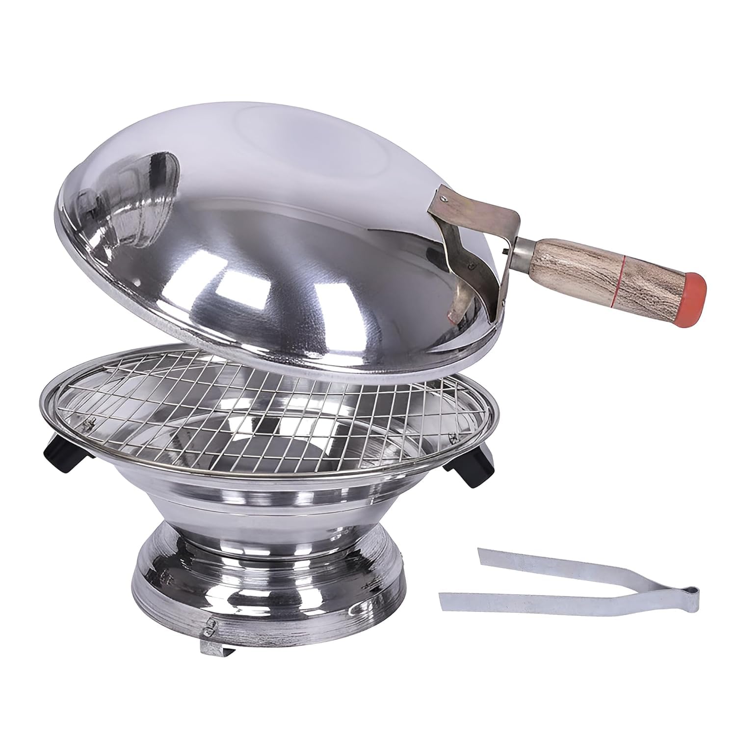 Kuber Industries Aluminum Tandoor Bati Maker Baking Oven, 34 X 34 X 26 Cm, Gas Tandoor, Barbecue Grill Food Steamer Cookware Set