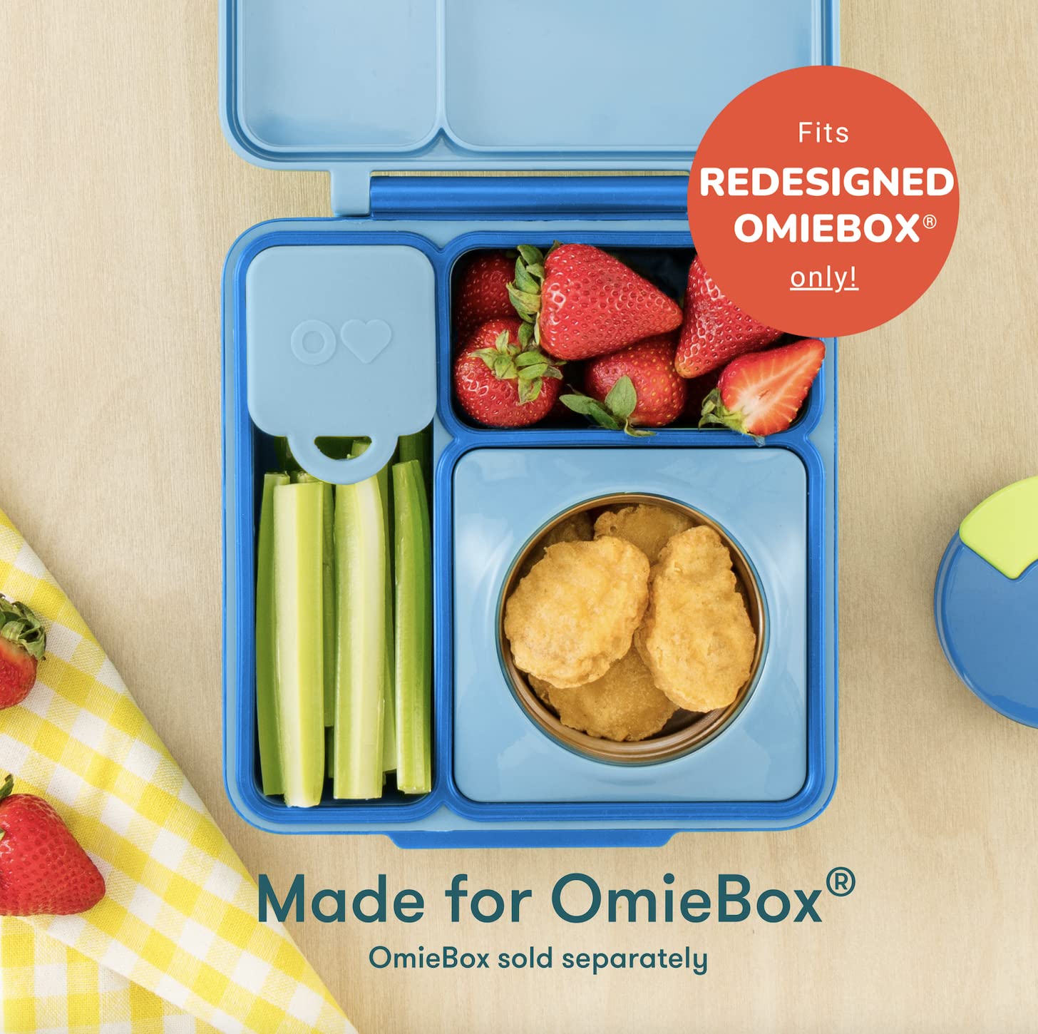 OmieBox (2 pack) Leakproof Dips Containers To Go  Salad Dressing Container  Condiment Container with Lids - Food Safe Silicone - 4 ounces (Blue/Lime)