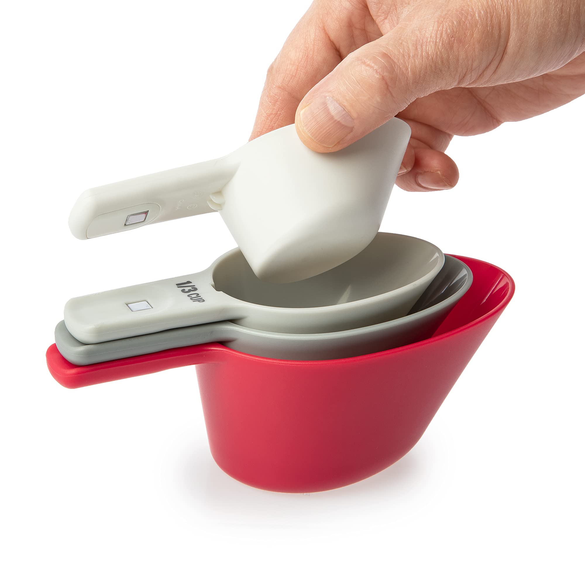 Magnetic Measuring Cups/Scoops Set/4,White