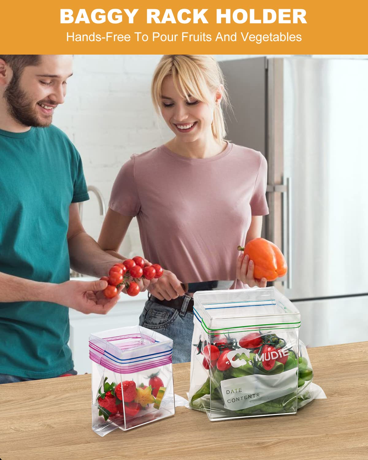 Soguaolo Ziplock Bag Holder,Baggy Rack Holder For Food Prep Bag,Food Storage Bag Stand,Hands-Free To Pour Leftovers,Filling Zip