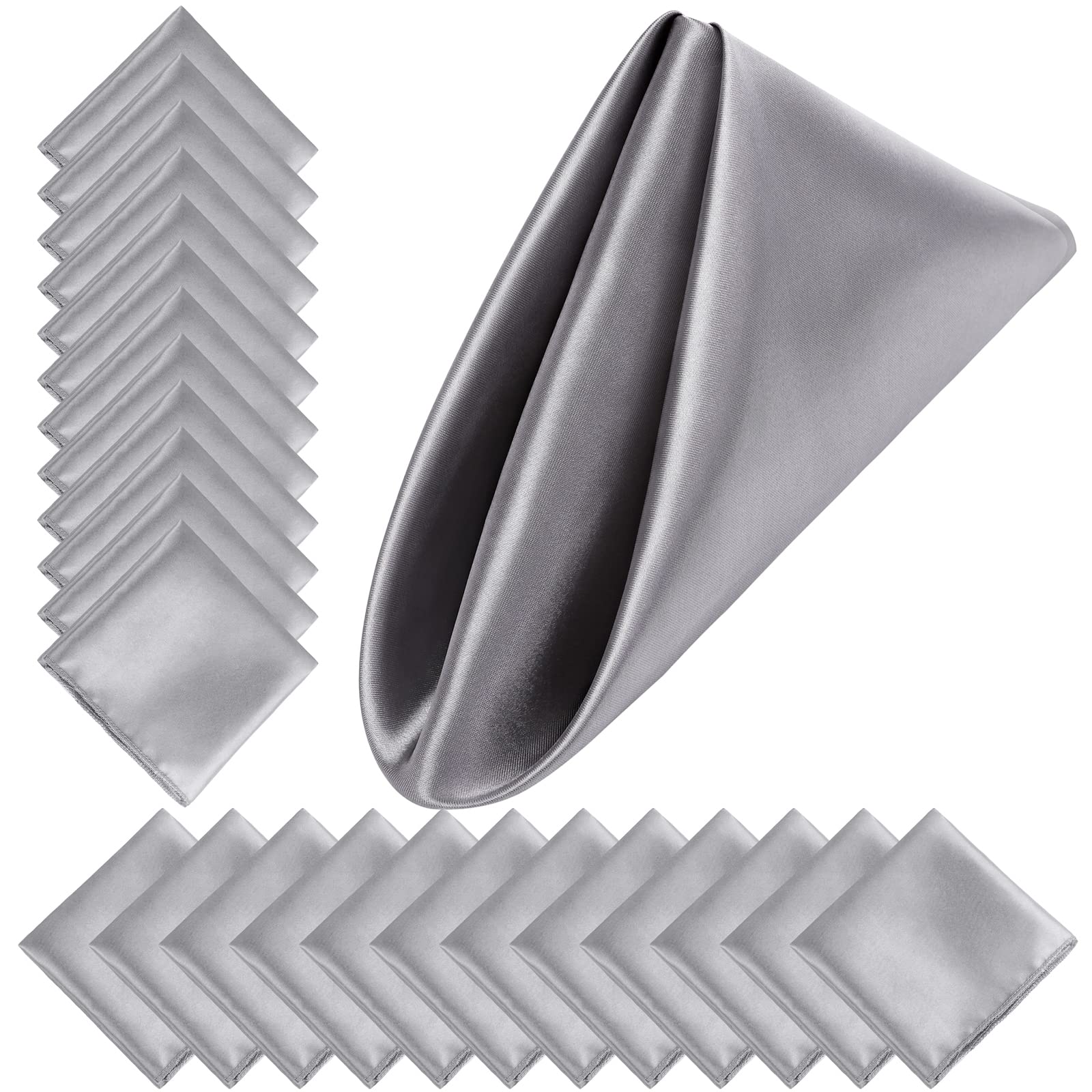 Aneco 24 Pieces Satin Napkin Square 20 X 20 Inches Dinner Napkins Weddings Party Napkin Soft Table Napkins For Romantic Weddings