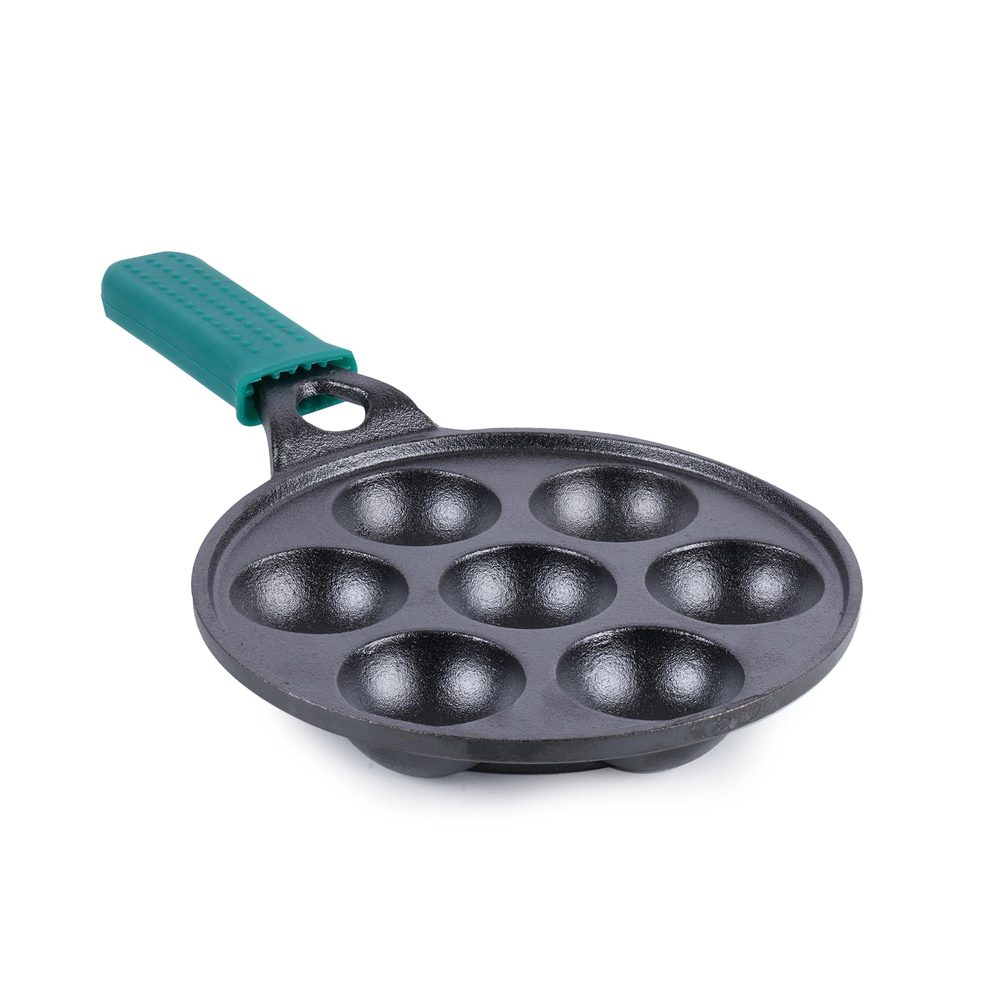 The Indus Valley PreSeasoned Cast Iron Square Paniyaram Pan | Induction Friendly | Nonstick Appe/Paddu Pan, 100% Pure (Super Sm