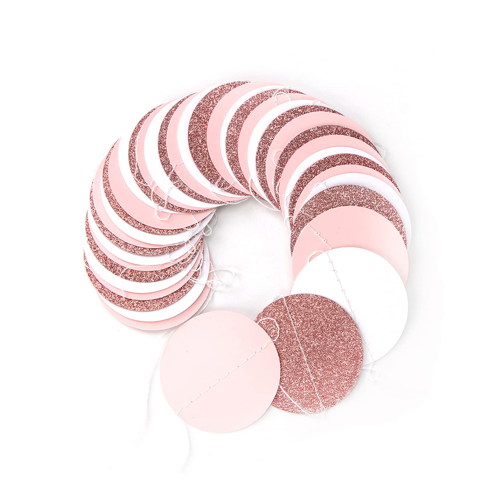 Rose-Gold Pink White Party Decorations Paper-Garland - 52Ft Birthday Baby Bridal Shower Decoration Streamers Banner,Mothers Day