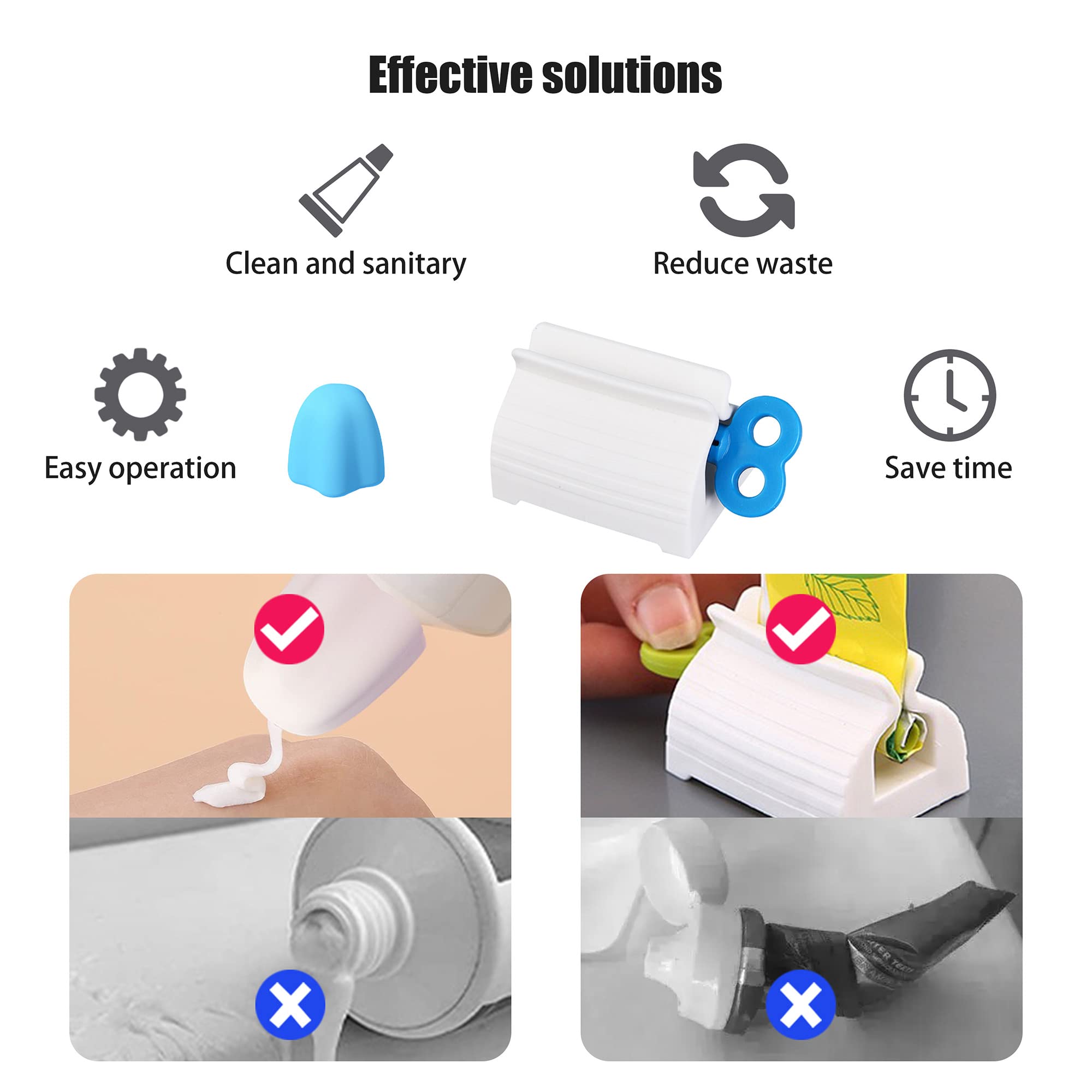 Self-Closing Toothpaste Caps,Tooth Paste Squeezer Topper,Silicone Dentifrice Tube Leak Proof Cover,Family Multipurpose Rolling D
