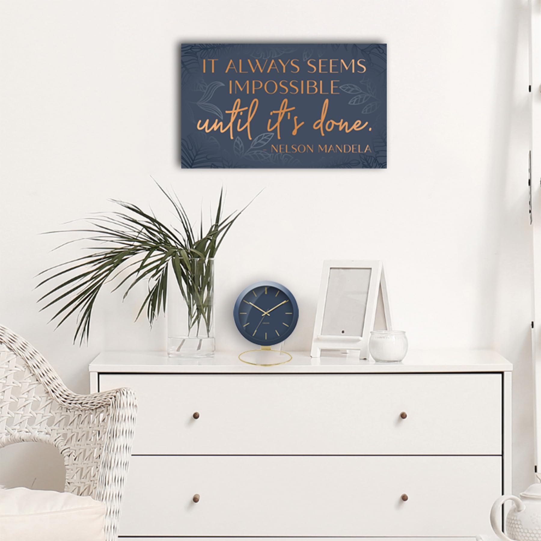 Inspirational Wall Art Canvas Poster For Bedroom, Office, Living Room - Framed Canvas - 10 X 16.5 Inch Motivational Print