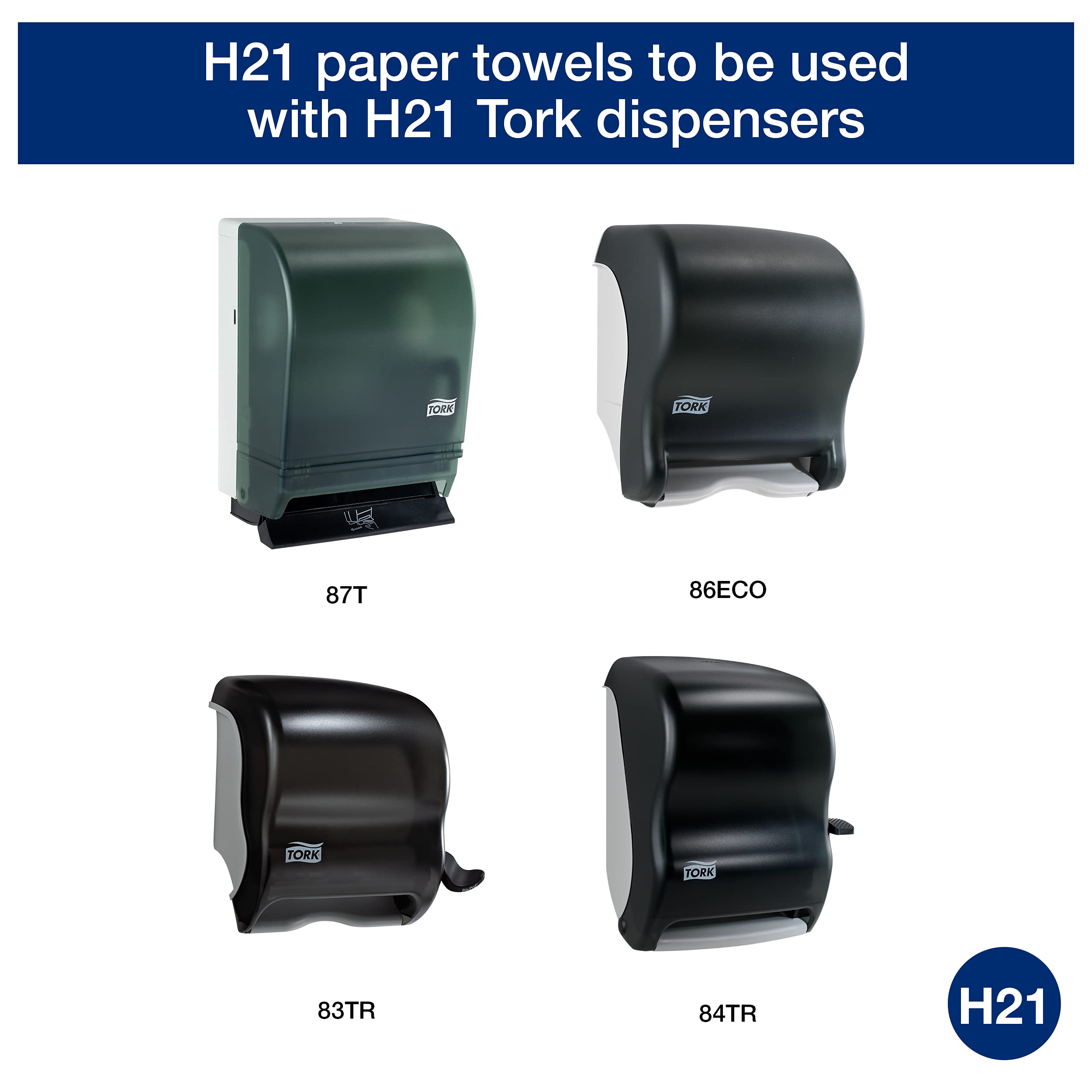 Tork Hand Towel Roll White H21, Universal, 100% Recycled Fiber, Rb8002 , 800 Foot (Pack Of 6)
