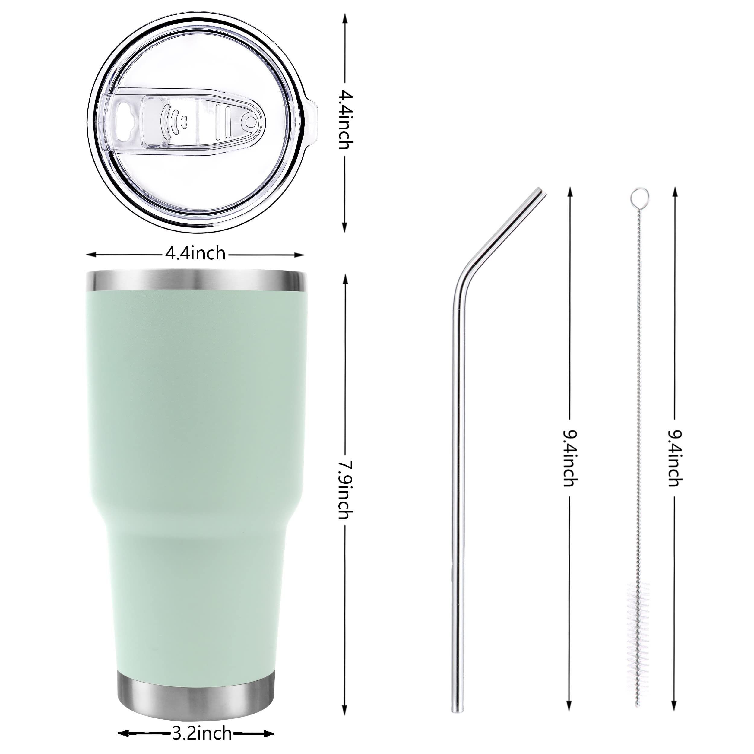 Toopify 30 Oz Stainless Steel Insulated Tumbler Travel Mug With Straw Slider Lid, Cleaning Brush, Double Wall Vacuum