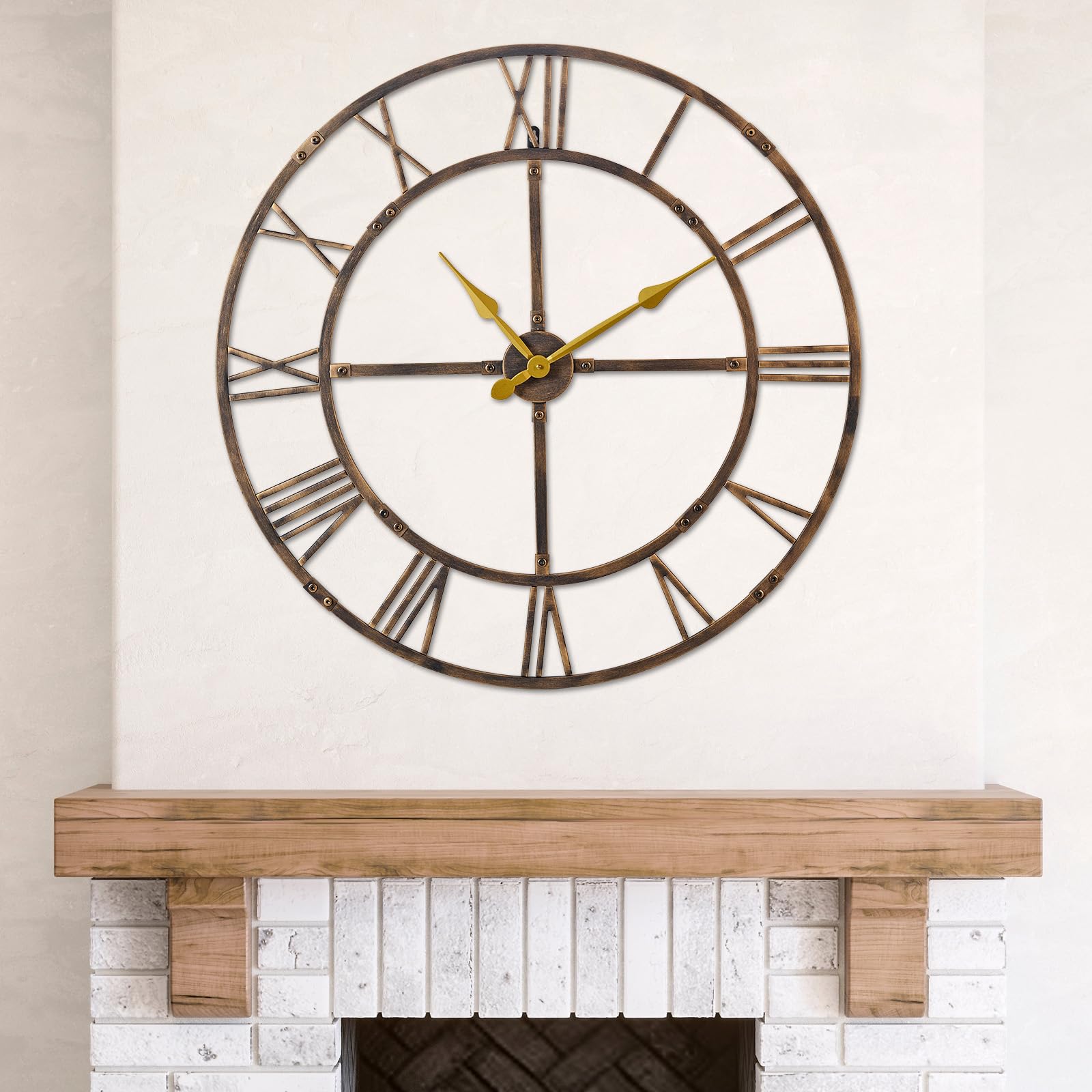Ohweog Silent 32 Inch Wall Clocks,Large Decorative Clock Oversized For Living Room Decor,32 Inch Thicken & Heavy Large Metal Wal