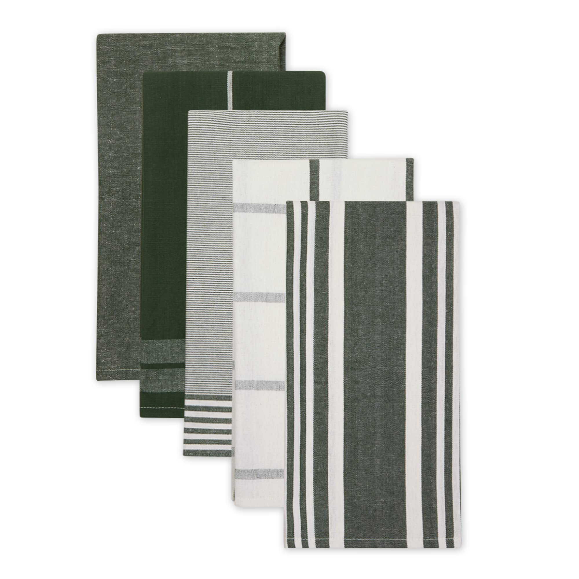HUNTER GREEN CLASSIC OVERSIZED WOVEN DISHTOWELS SET/5