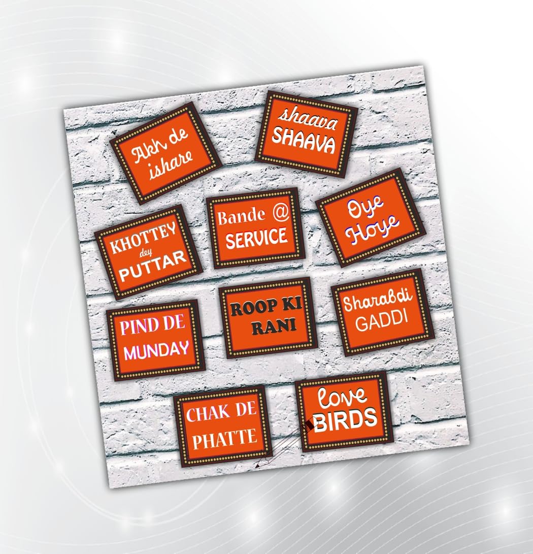 PartyStuff Punjab Theme Props  Punjabi Party Props (10 Cards)