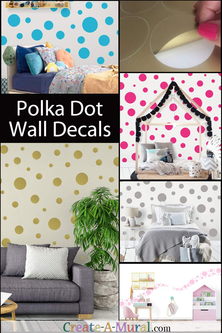 Coastal Blue Polka Dot Wall Stickers, Wall Decor Stickers, Wall Dots, Vinyl Circle Room Dot Decals Wall Art Stickers For Bedroom