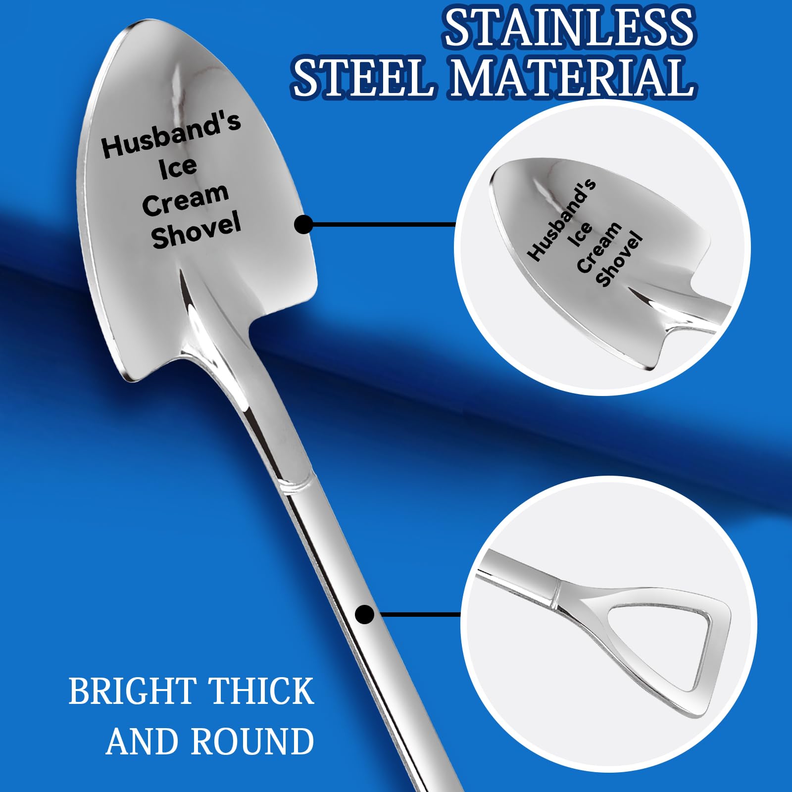 Gifts for Husband Fathers Day from kids Papa Boyfriend, Funny Husband? Ice Cream Shovel Gifts for Men Dad Birthday, Husband Wedd