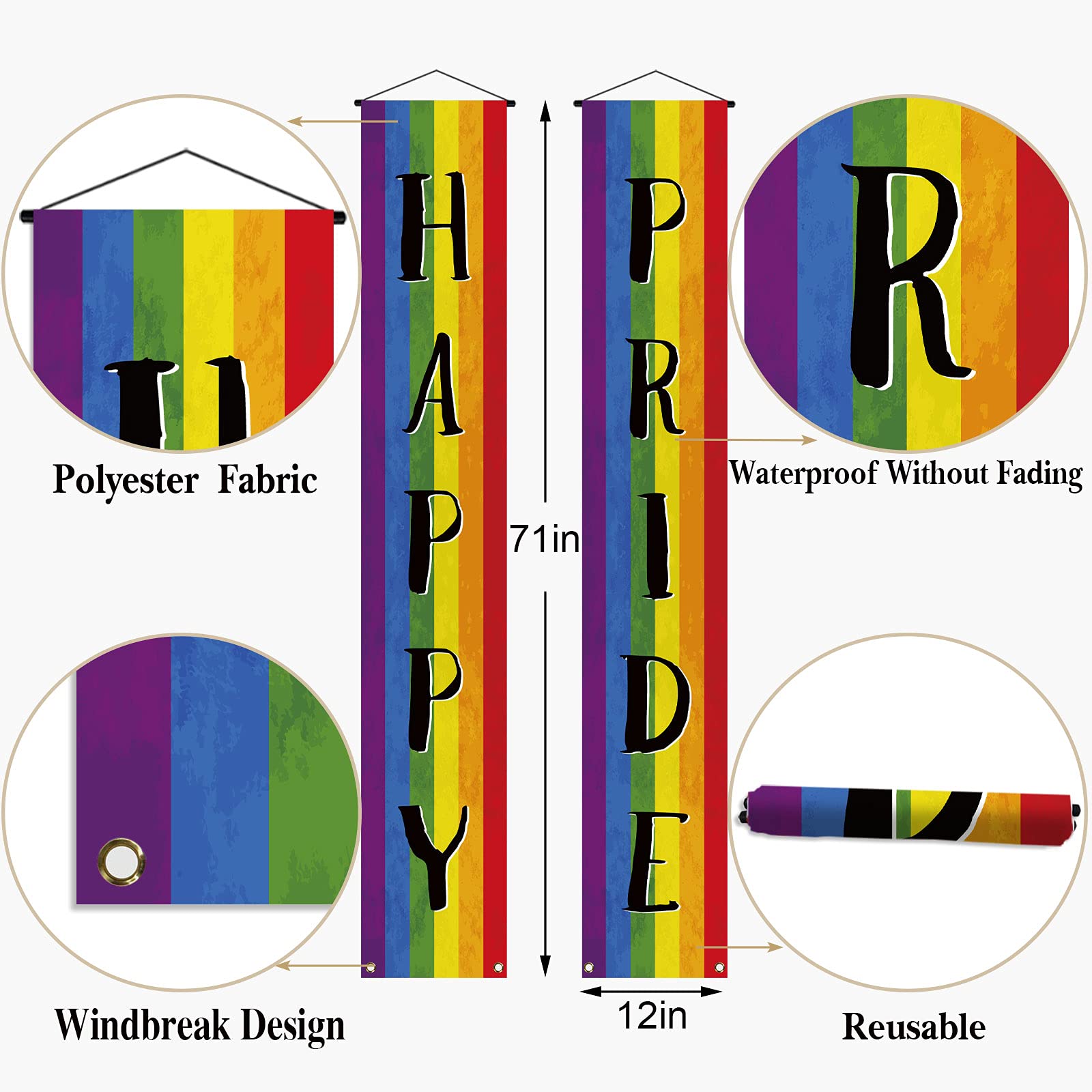 Gay Pride Decoration Outdoor Happy Pride Porch Banner Lgbt Pride Day Pride Month Pride Prom Rainbow Party Decoration And Supplie