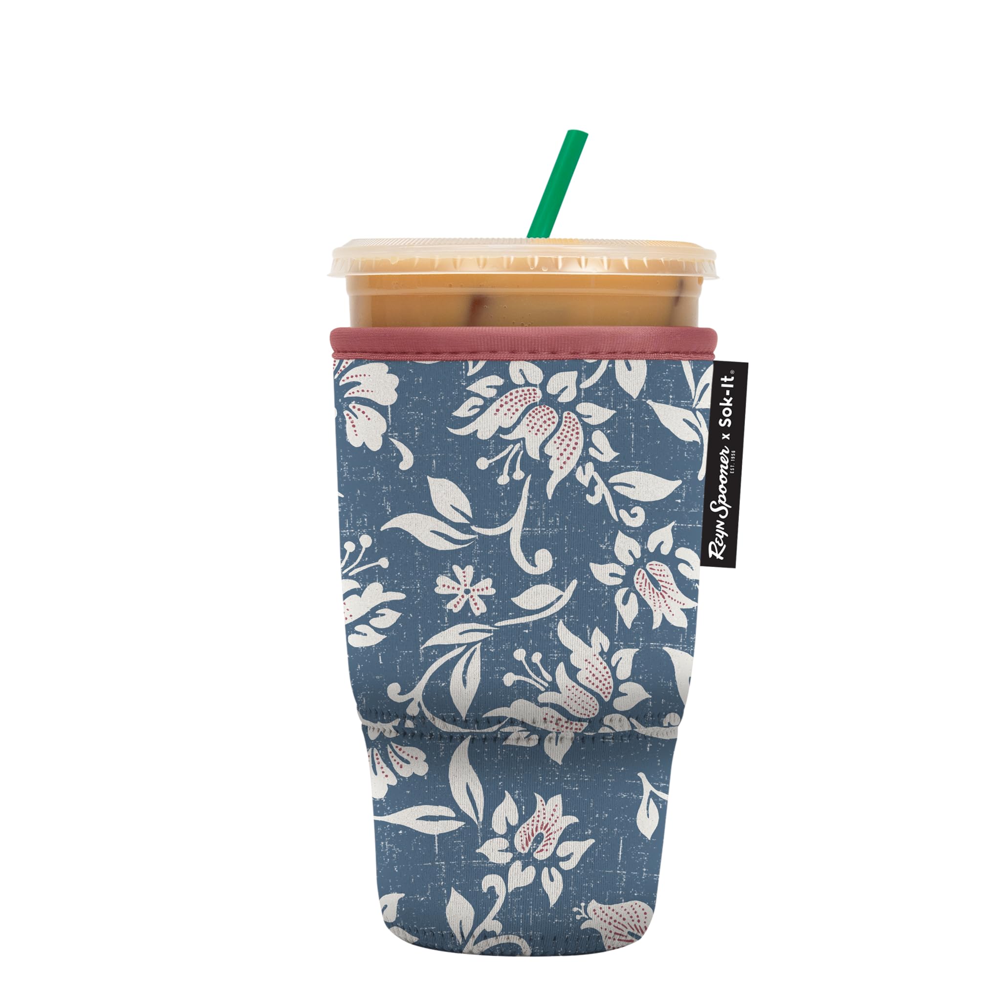 Sok It Java Sok Iced Coffee & Cold Soda Insulated Neoprene Cup Sleeve (Reyn Spooner Kia Orana, Large: 30-32oz)