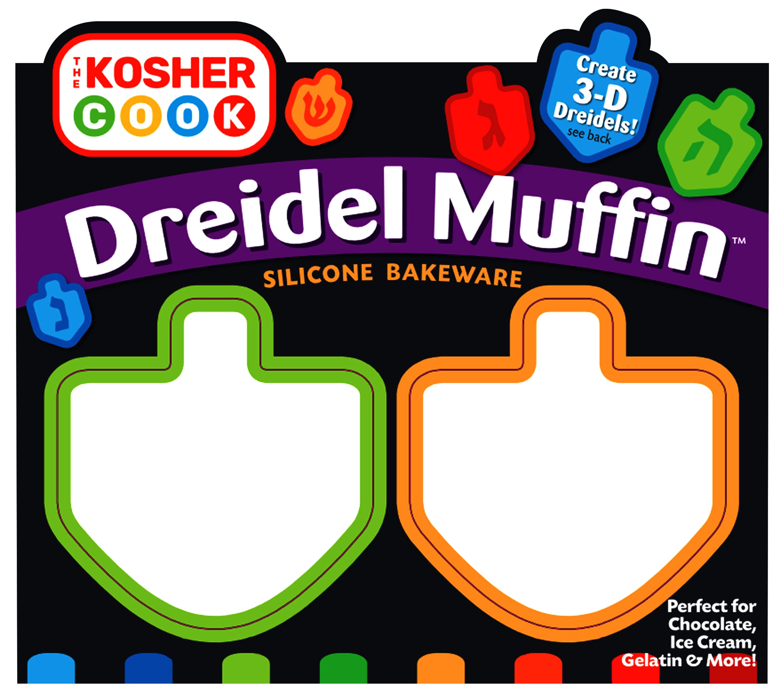Dreidel Shaped Silicone Molds for Baking  Freezing  Candy  Ice Cubes  Chocolate and More - Oven and Freezer Safe - Small Silicone Molds for Chanukah - Silicone Bakeware by The Kosher Cook