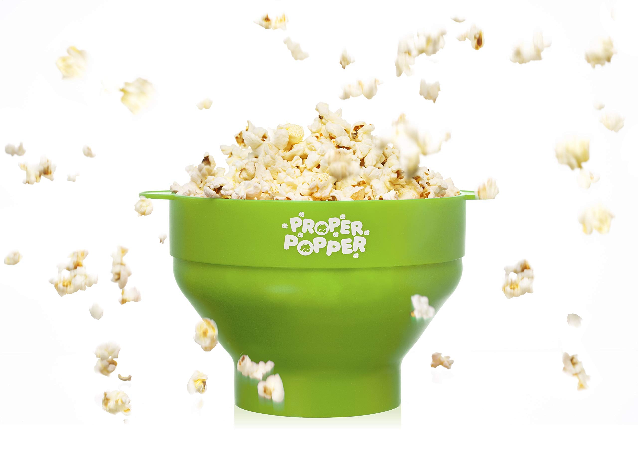 The Original Proper Popper Microwave Popcorn Popper, Silicone Popcorn Maker, Collapsible Bowl Bpa Free & Dishwasher Safe - (Gree