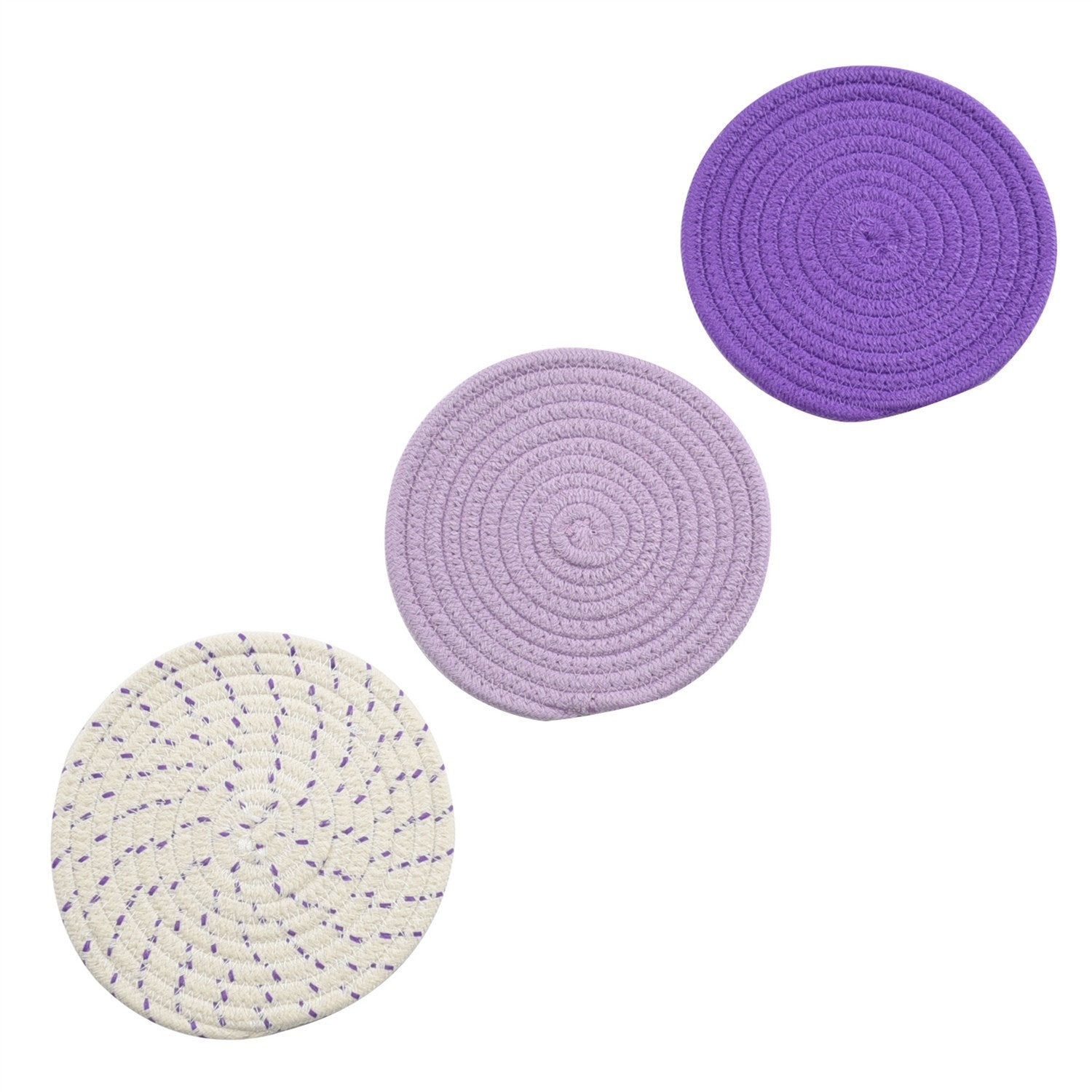 Pot Holders Set Trivets Set 100% Pure Cotton Thread Weave Hot Pot Holders Set (Set Of 3) Stylish Coasters, Hot Pads, Hot Mats, S