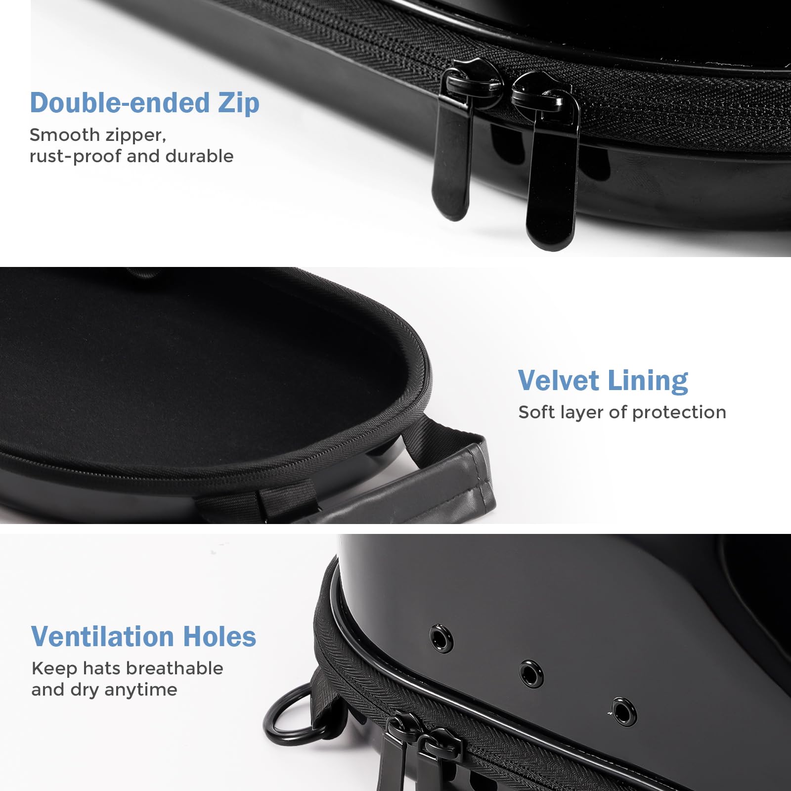 Procase Hat Travel Case, Hard Hat Case For 6-7 Baseball Caps Lids Hat Storage Organizer With Carrying Handle & Shoulder Strap Ca
