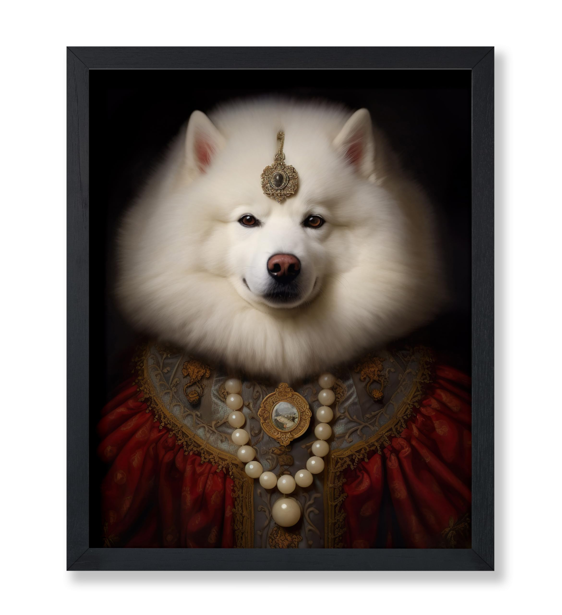 Poster Master Aristocratic Samoyed Poster - Dog Print - Renaissance Art - Dog Breed Art - Gift For Men, Women & Animal Lover - F
