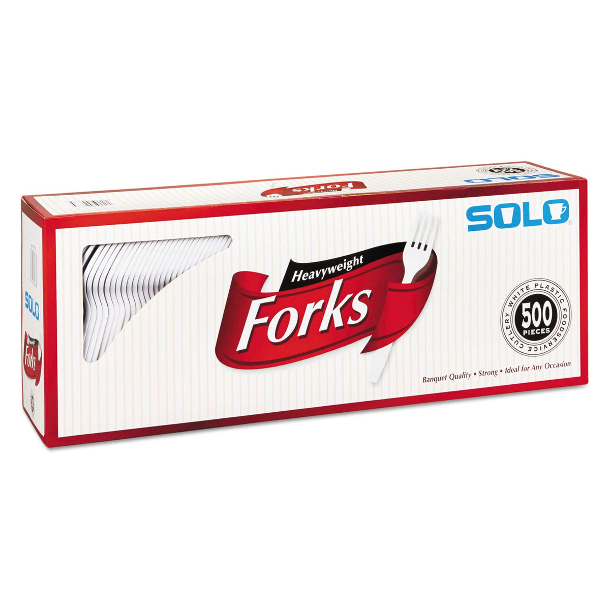 Solo Cup Company Heavyweight Plastic Cutlery, Forks, Standard, White
