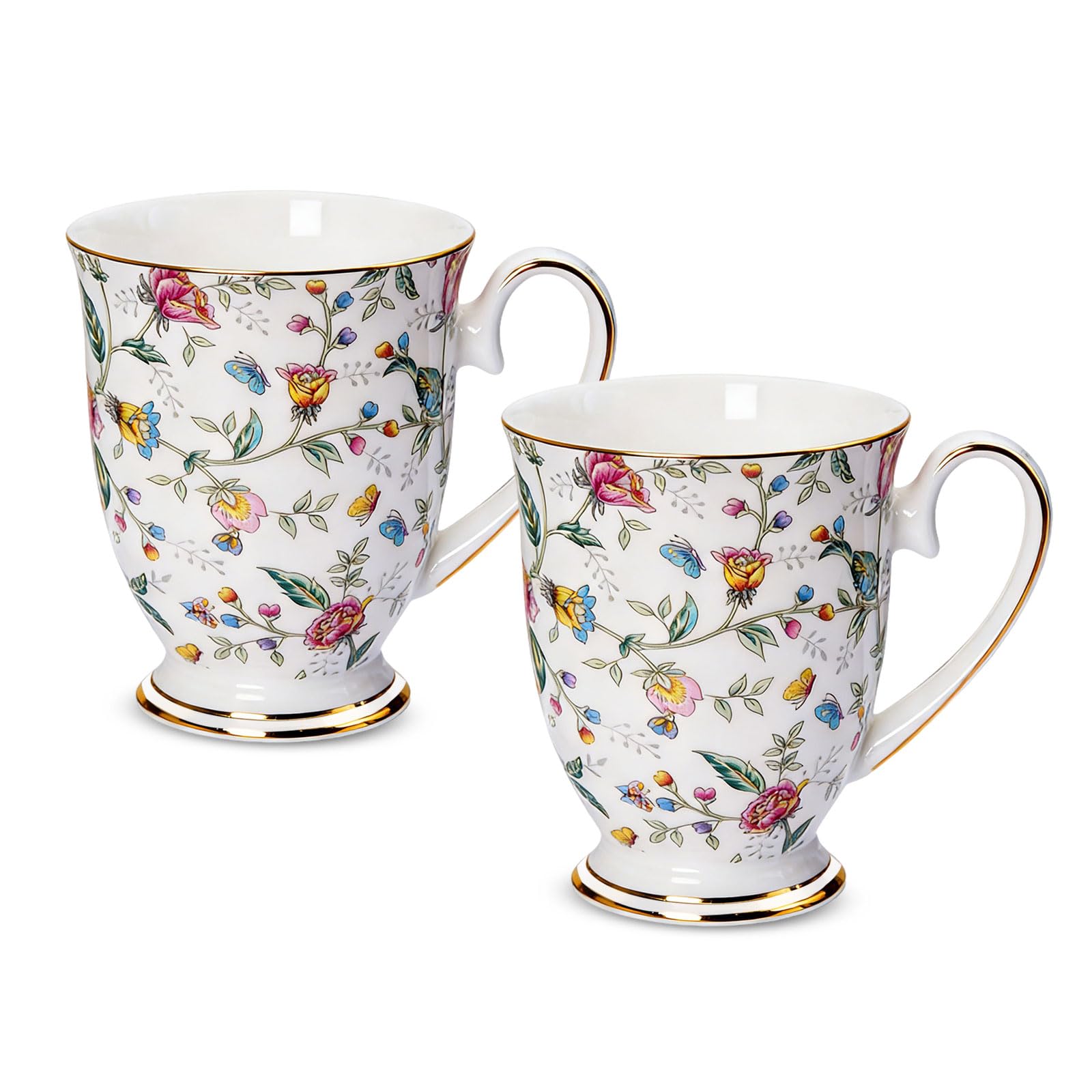 MIATTCLD Floral Mug Bone China Coffee Mugs for Women (2)