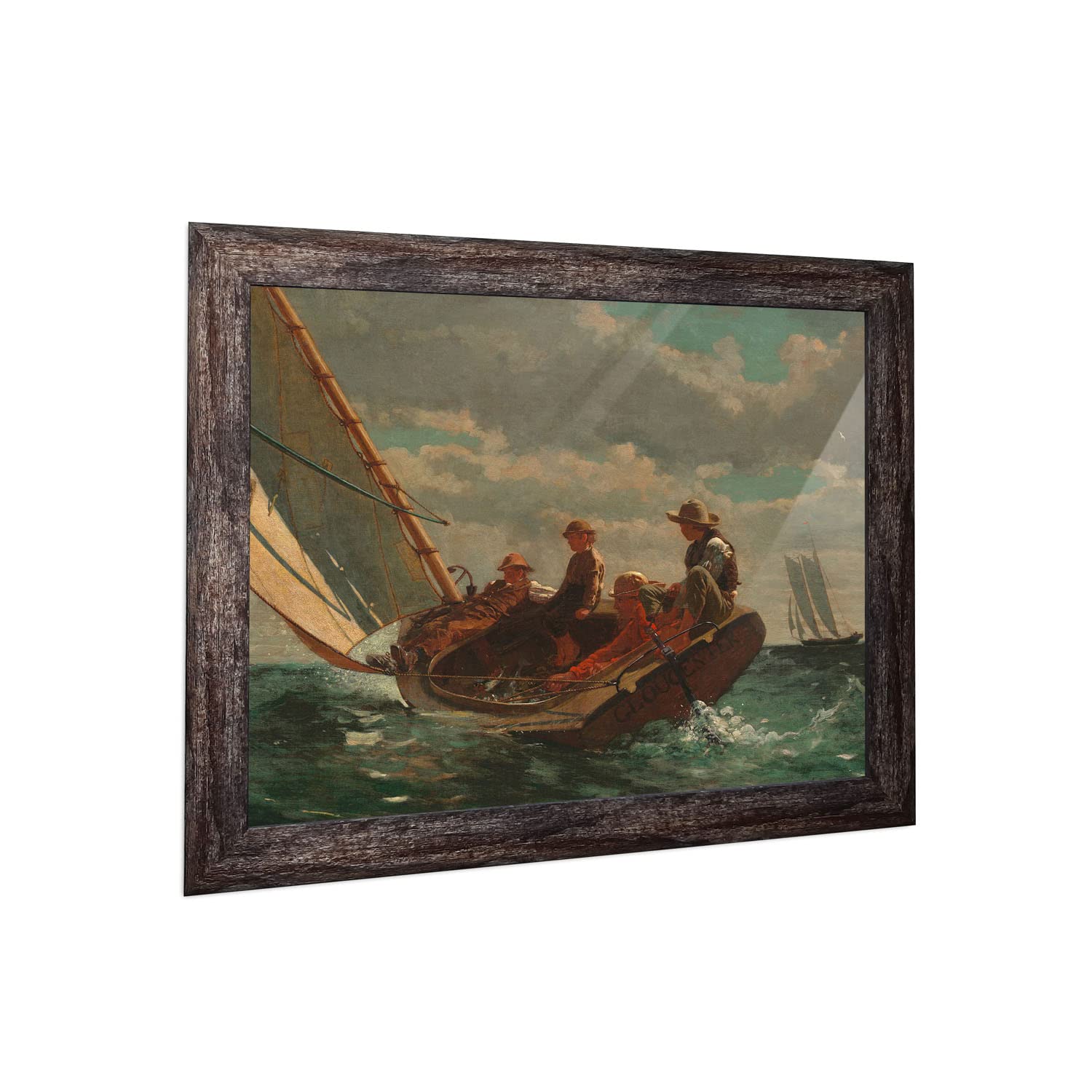 Breezing Up - A Fair Wind Framed Wall Art By Winslow Homer, Great Sailboat Decor For Kitchen Or Livingroom 2470Bw