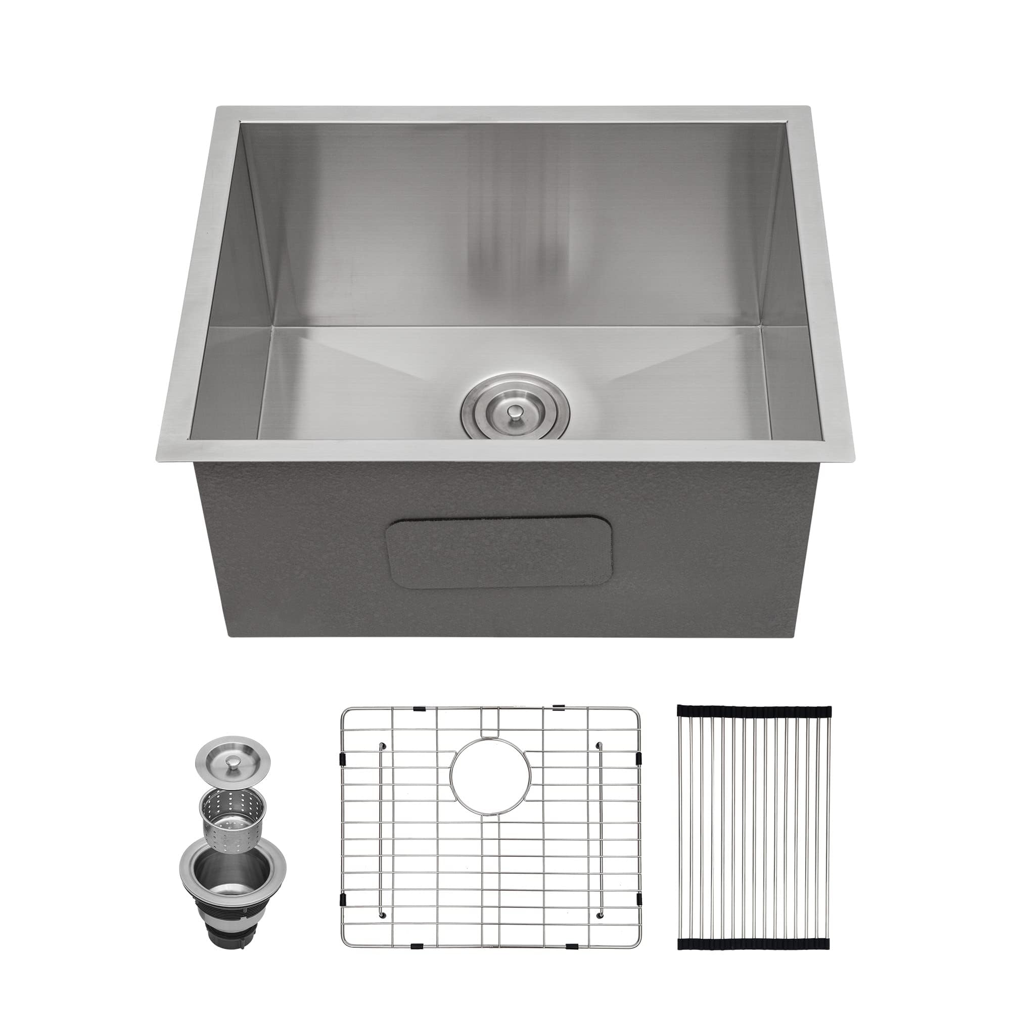 Kichae 12 Deep Laundry Sink Undermount - 24 Inch Laundry Sink Undermount Utility Sink Stainless Steel Single Bowl Under Counter