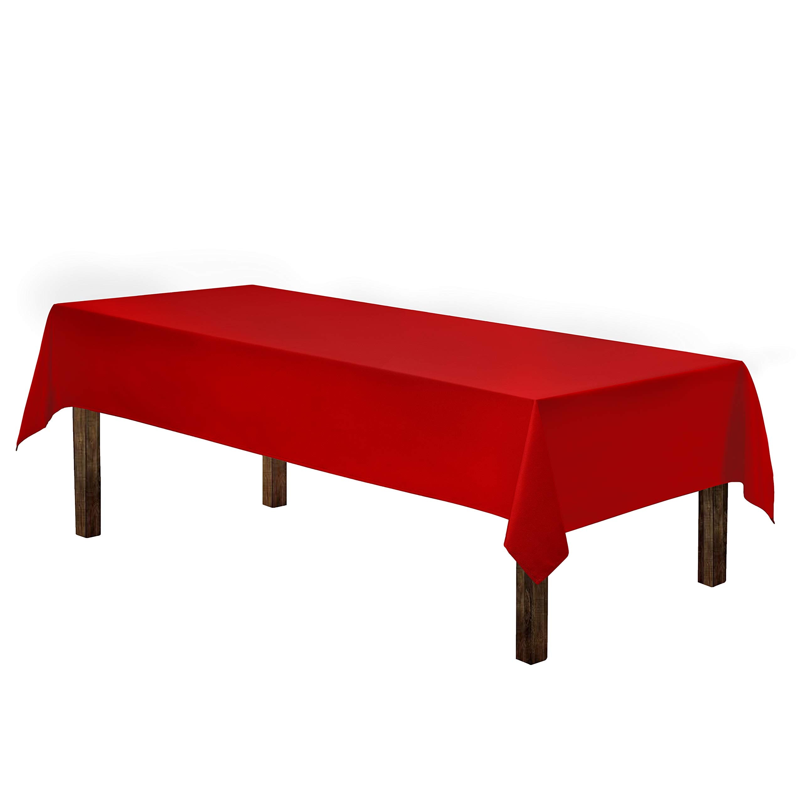 Gee Di Moda Rectangle Tablecloth - 60 X 102 Inch Red Table Cloth For 6 Foot Rectangle Table - Heavy Duty Washable Fabric - For 6