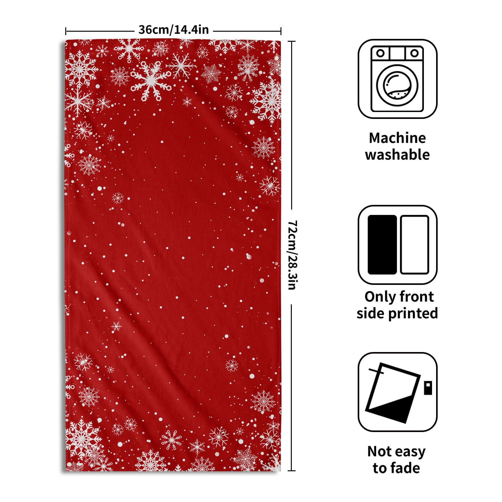 Christmas Snowflakes Hand Towels Set Of 2 Winter Red Christmas Bath Towels For Bathroom Soft Absorbent Xmas Towels Christmas Was