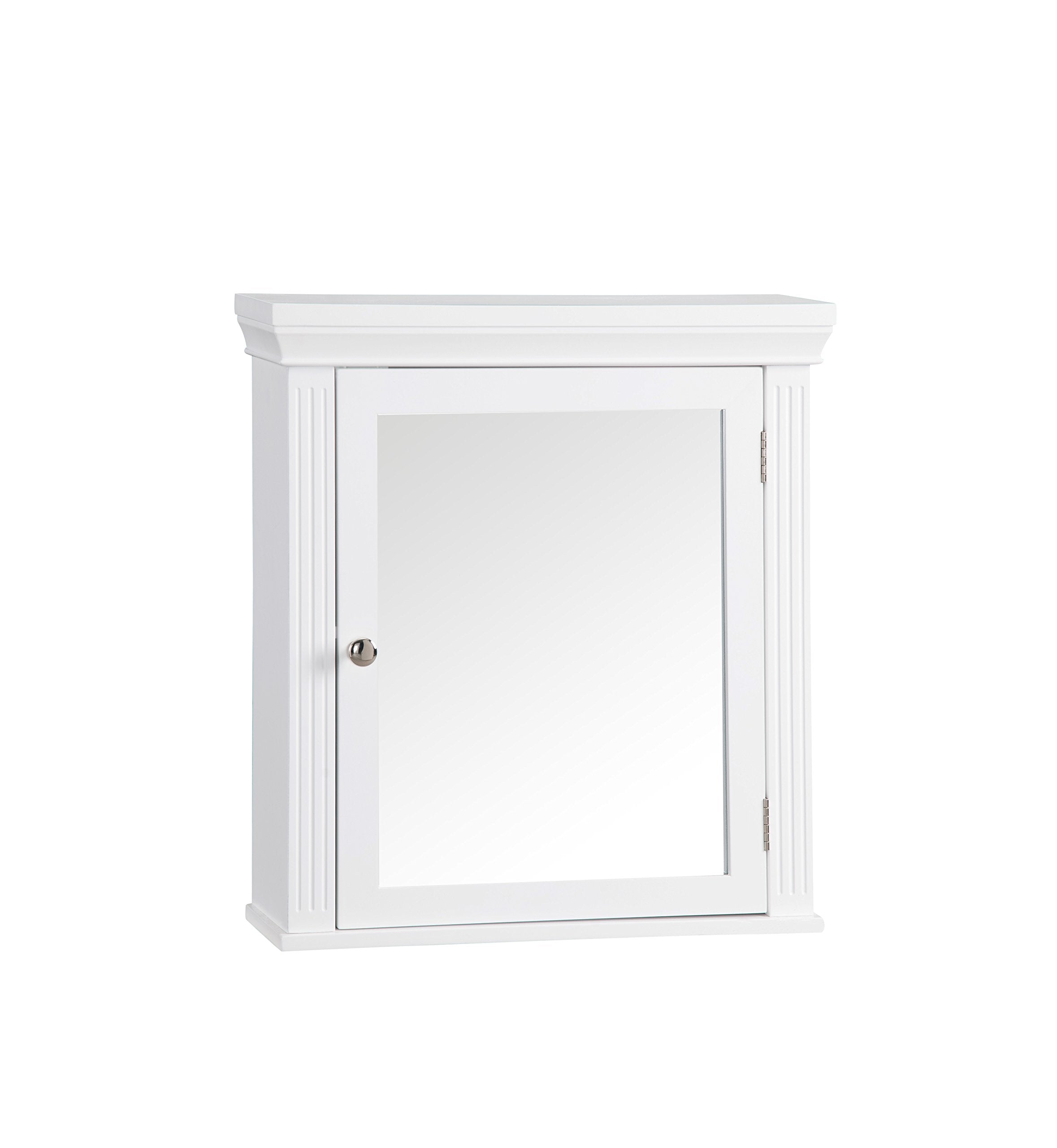 Teamson Home Stratford Wooden Bathroom Furniture, Mirrored Wall Medicine Cabinet, White