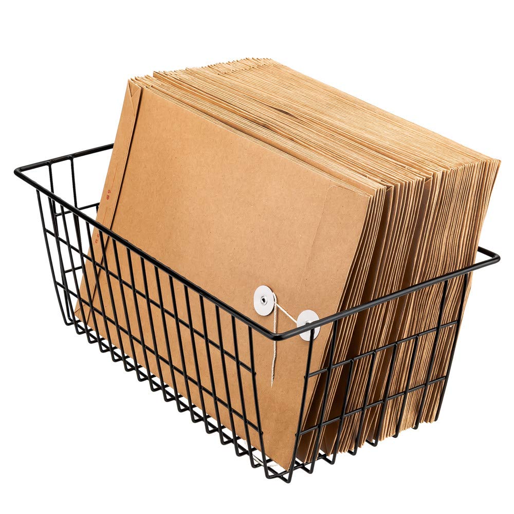 Sanno Wire Storage Baskets Freezer Baskets Farmhouse Organizer Storage Bins Large Organizer Bins For Storage, Office, Bathroom,