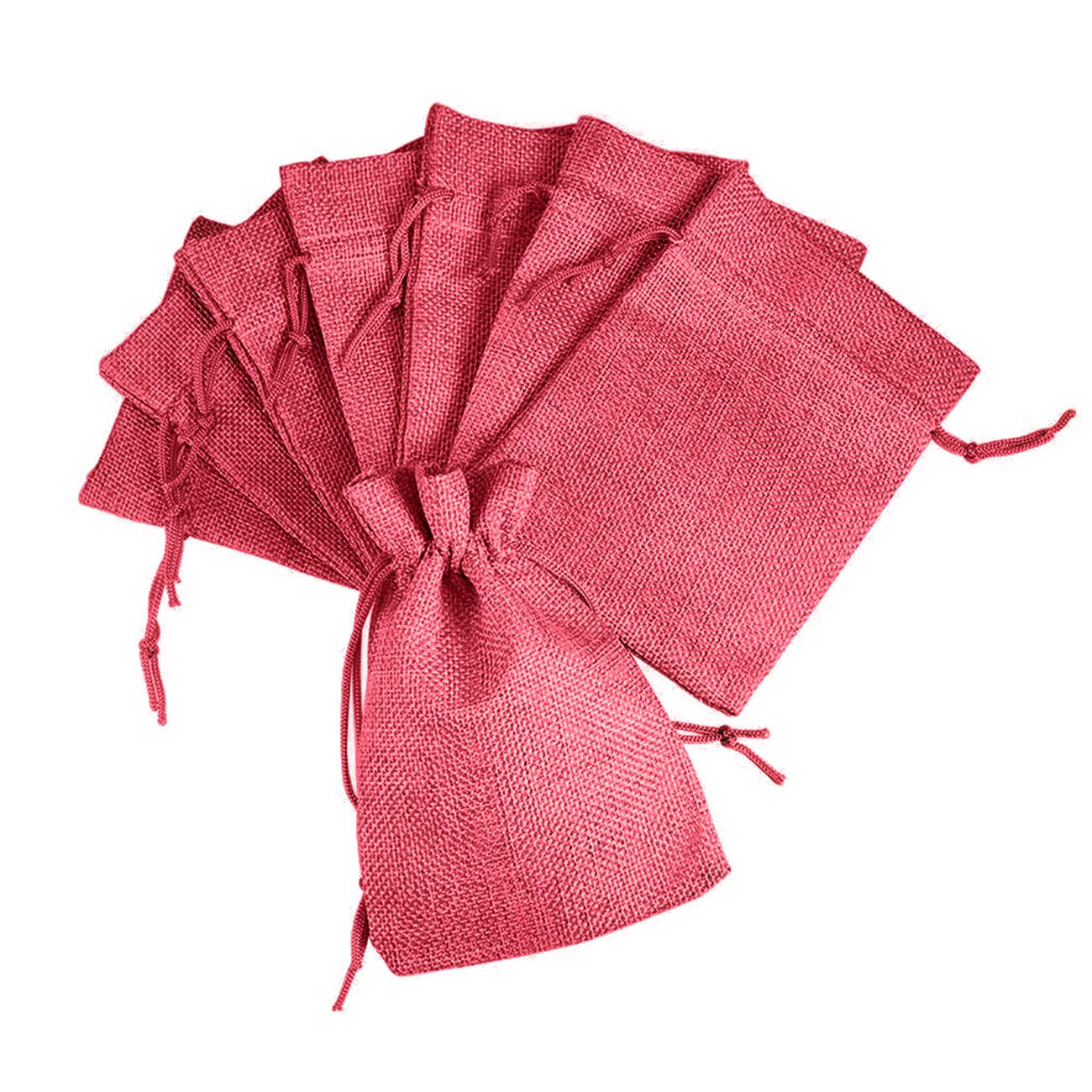 Lifekrafts Pink jute Linen Pouches Birthday and Party Favour Bags Potlis for Functions, Baby Showers, Candy Bags Size-20x25 cm (
