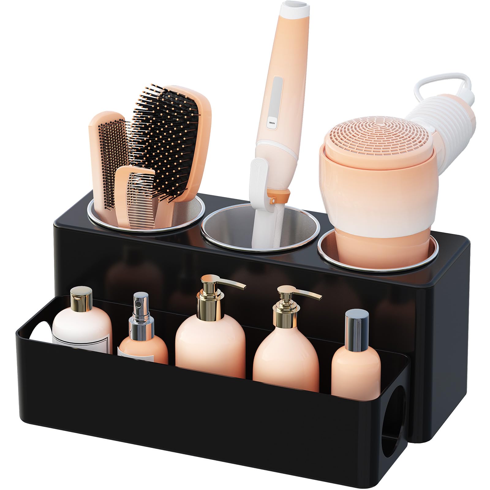 Lifewit Hair Tool Organizer, Hair Blow Dryer Holder Countertop, Removable Acrylic Hair Brush Storage Stand For Curling Iron/Hair