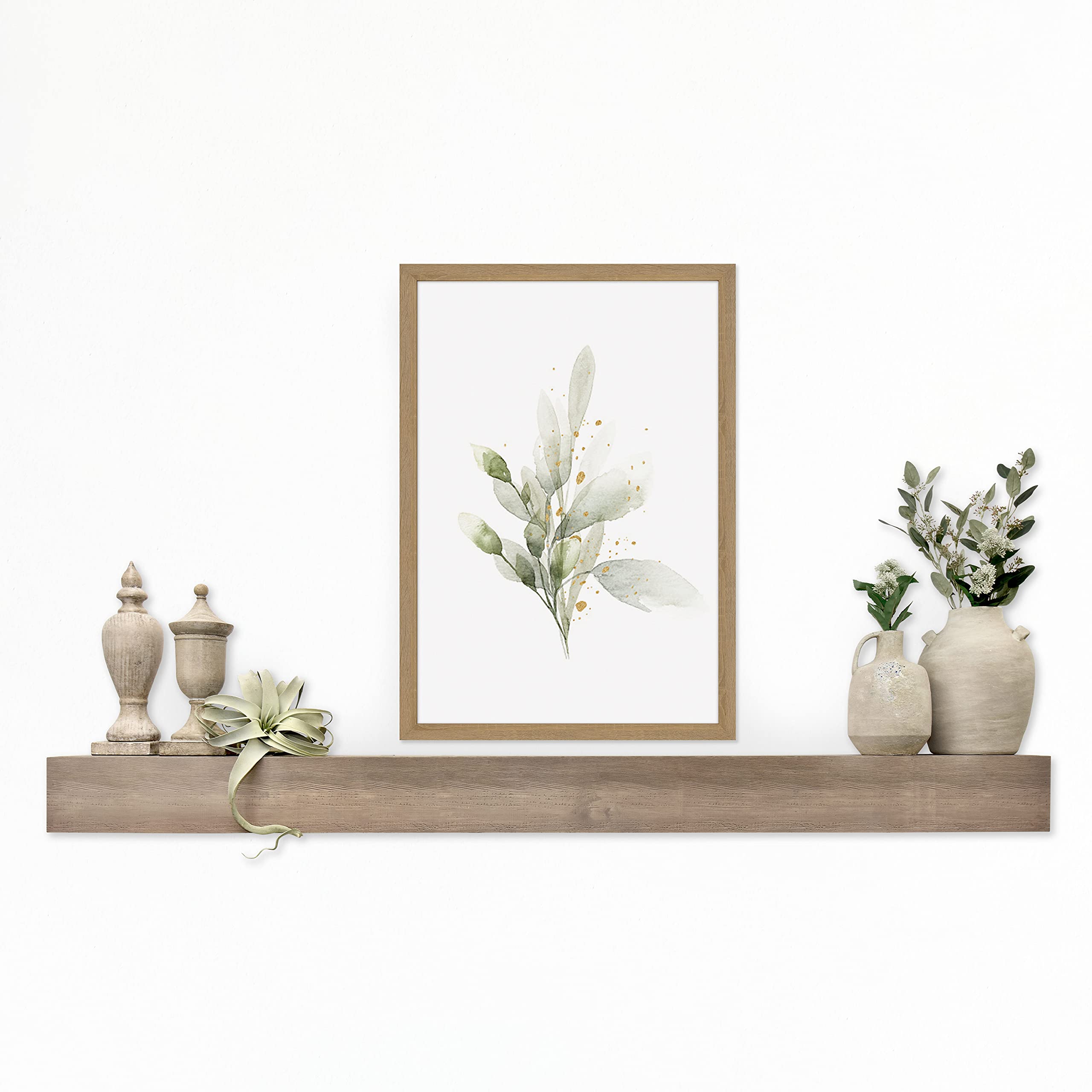 MCS 72-Inch Mantel, Master & Co Antique Natural Finsh Solid Wood Floating Fireplace Mantel, Long Floating Shelf for Livingroom w