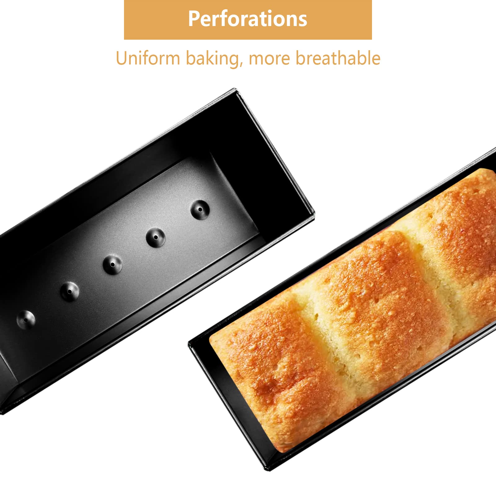 Ugyduky Pullman Loaf Pan With Lid Aluminumed Steel Pullman Loaf Pan Commercial Grade Non Stick Bread Pan With Lid (10X3.93X4.4In