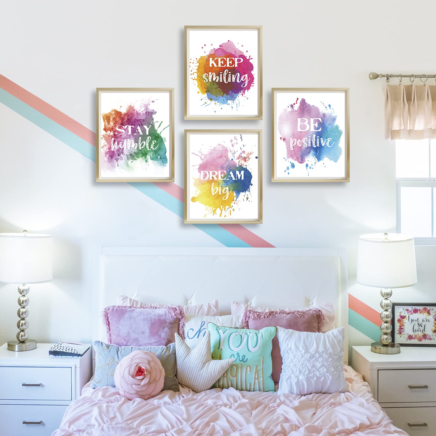 Colorful Paint Splats Children'S Inspirational Quote Posters Prints For Kids Room Children'S Room Bedroom Classroom Girls Room P