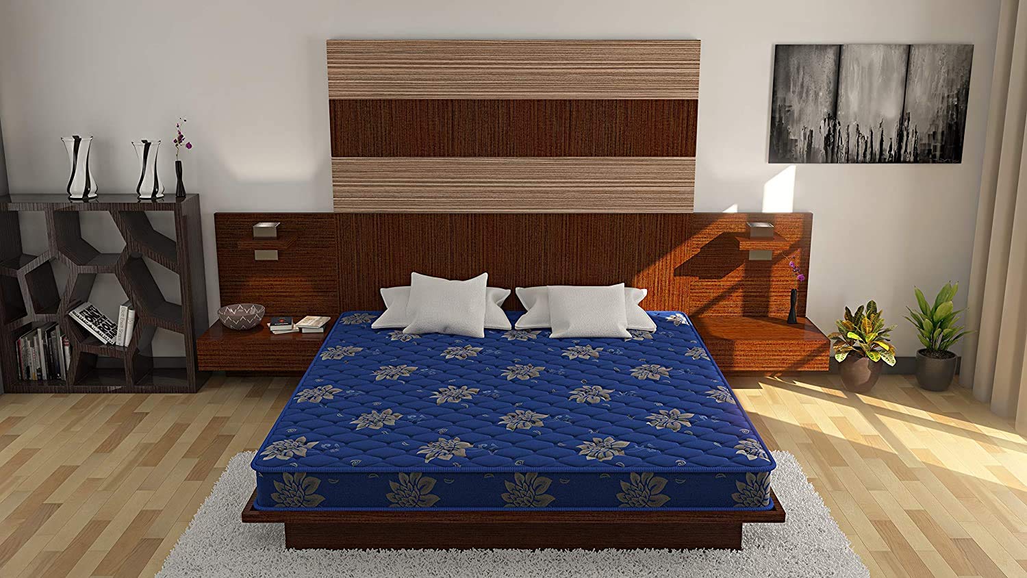 Centuary Mattresses Lotus 4inch Queen Size Natural Back Support Antimicrobial Foam Quilted Rubberised Coir Mattress (84x60x4)