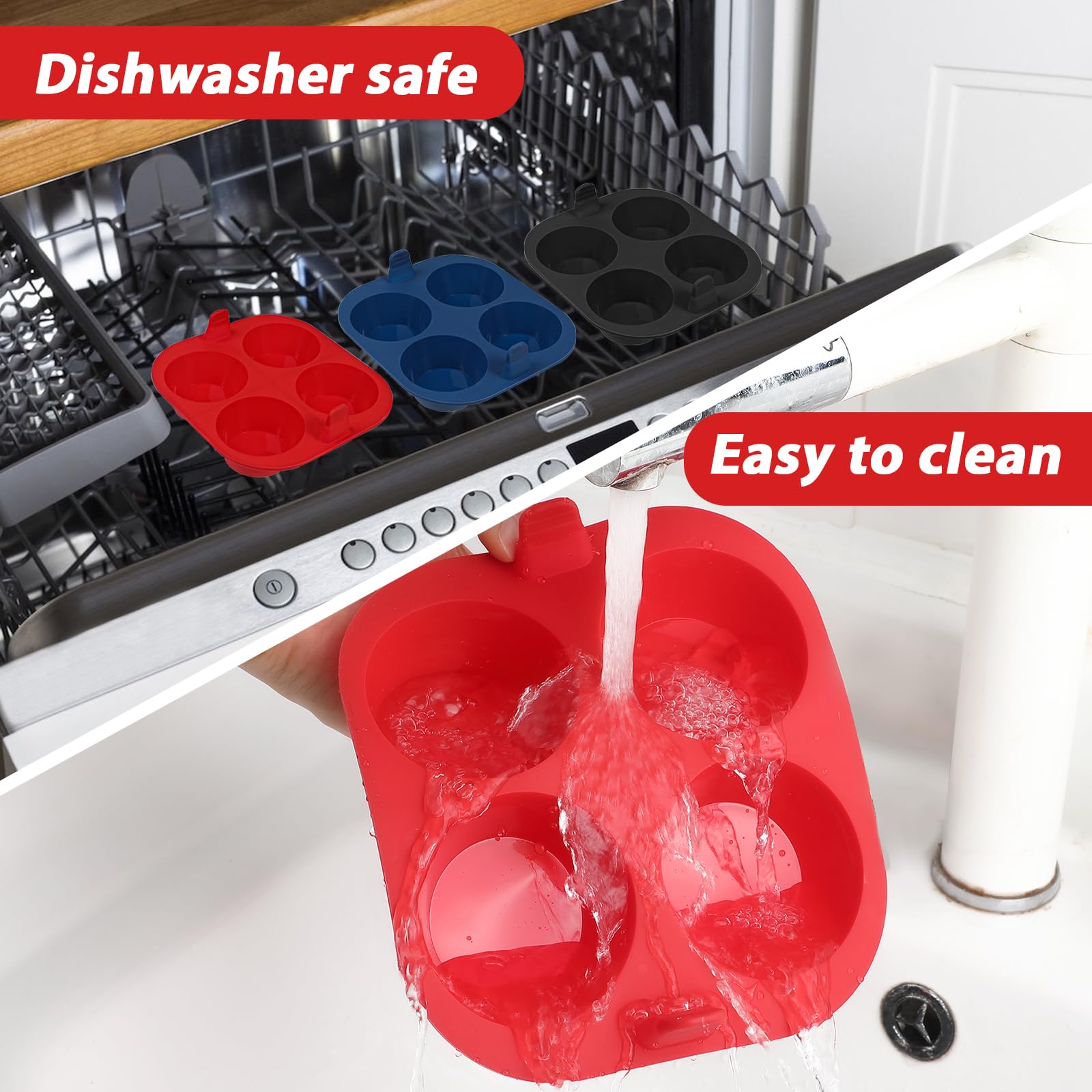 Webake 3Pcs Silicone Air Fryer Muffin Pan For Baking 4 Cavity Air Fryer Cupcake Pans Non Stick Food Grade And Bpa Free Muffin Ti