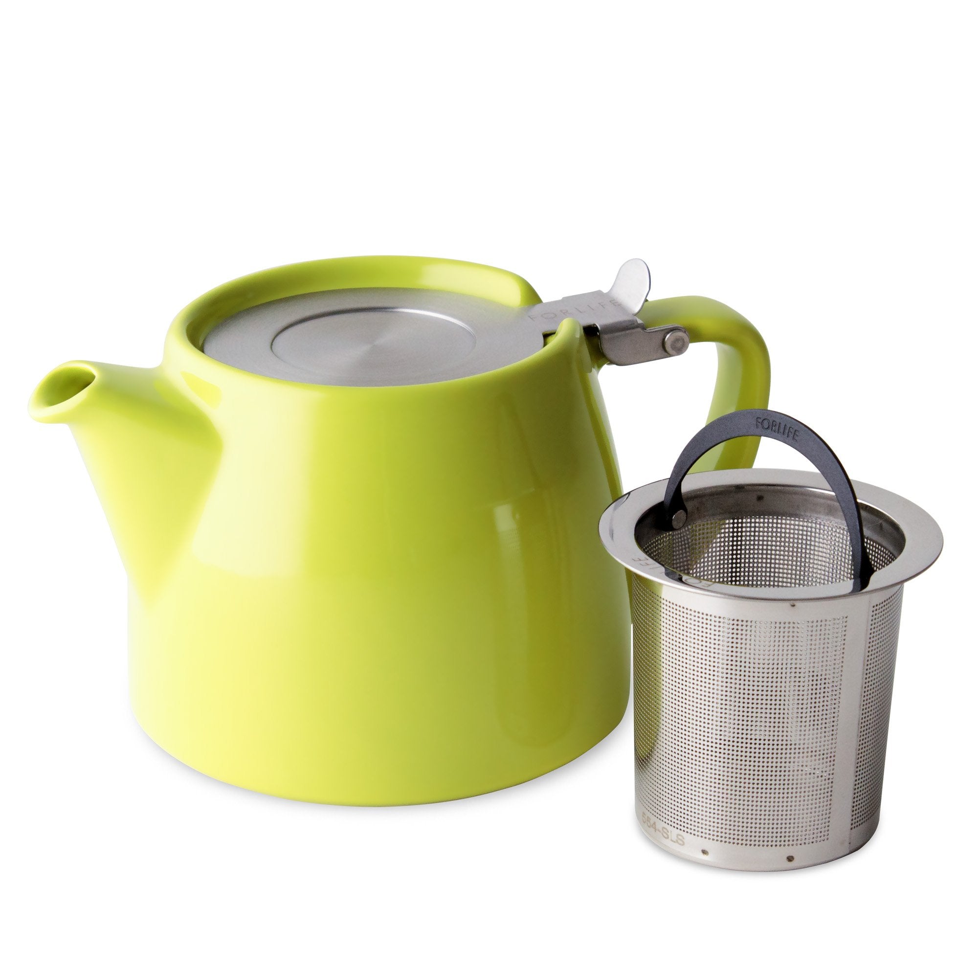 Forlife Stump Teapot With Sls Lid And Infuser, 18-Ounce, Lime