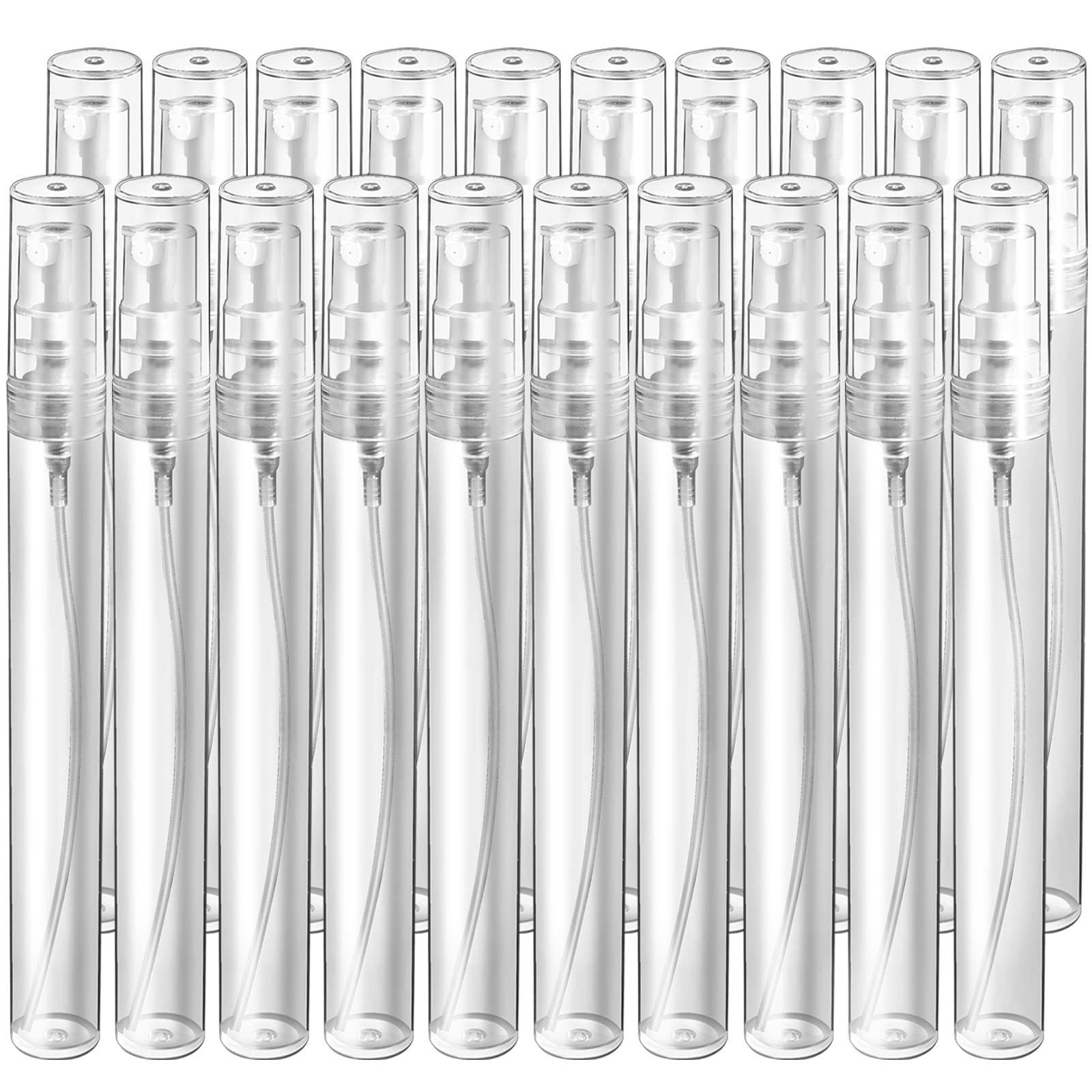 Teenitor Mini Spray Bottle, 20 Pack 10Ml Perfume Bottle Empty, Plastic Refillable Perfume Bottles Atomizer, Sample Bottle Fine M