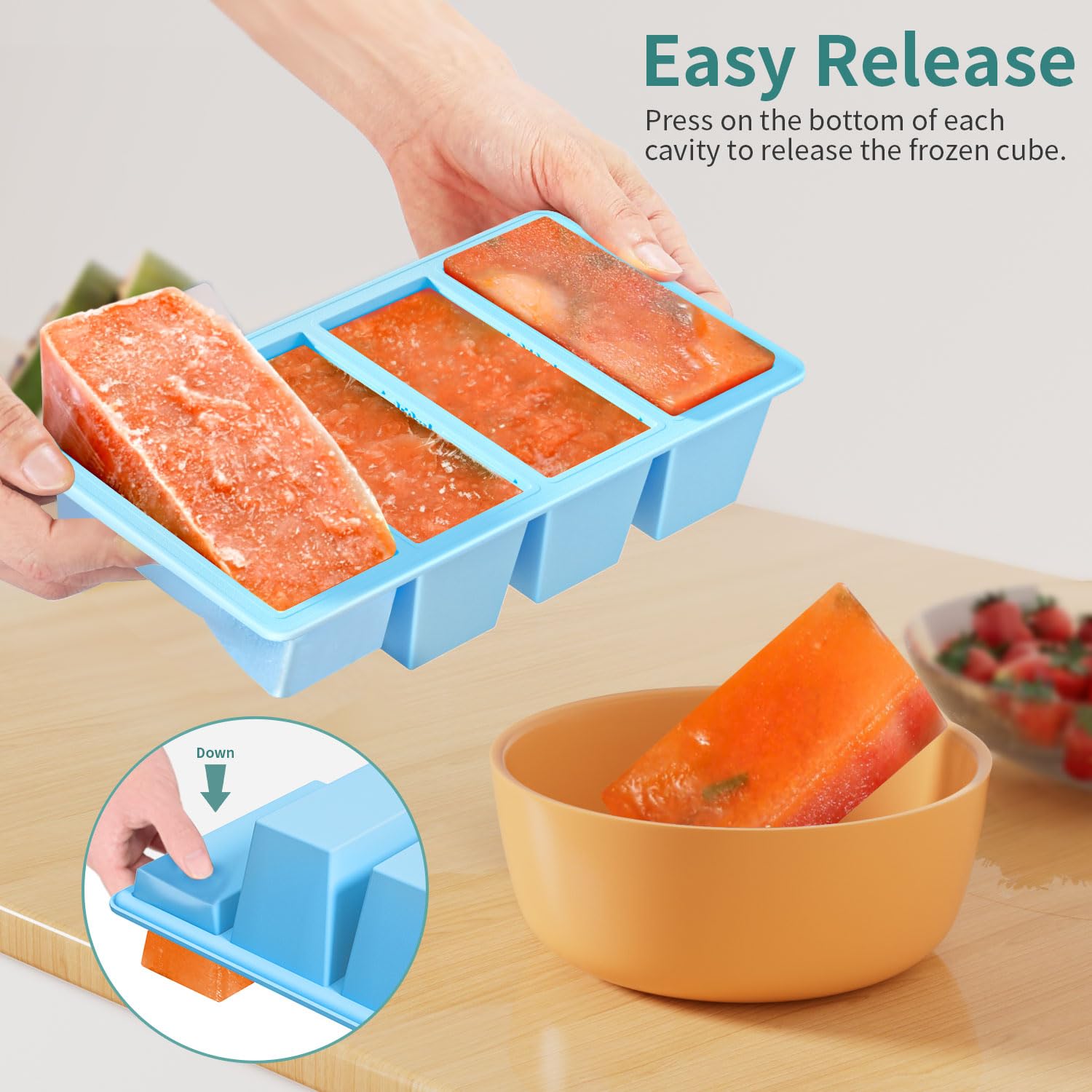 Ggow Silicone Freezer Tray For Soup Cube: Silicone Freezing Tray For Broth Sauce Storage - Freeze 125Ml 250Ml Souped Portion