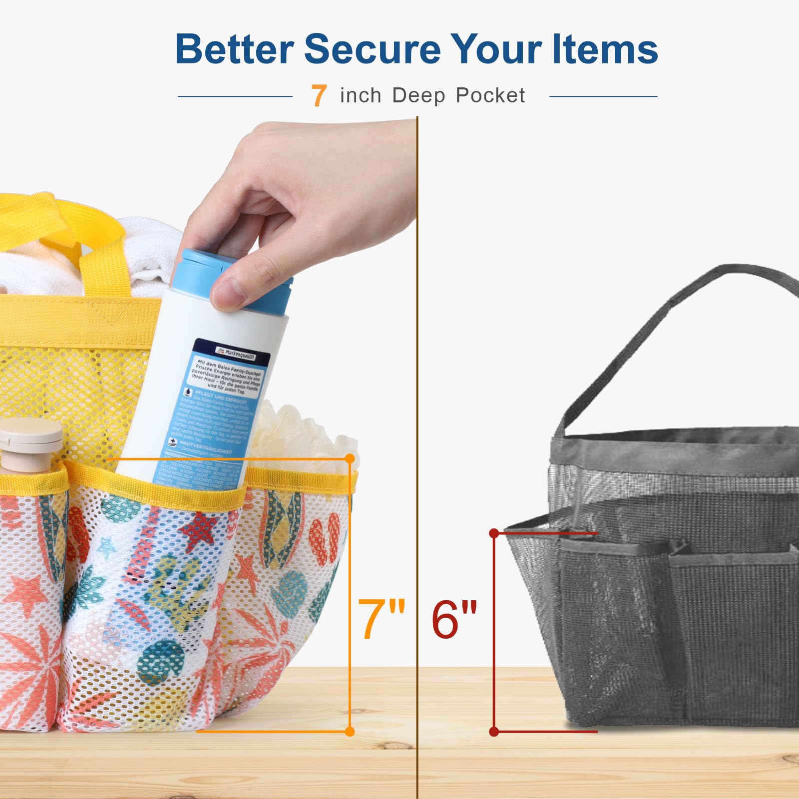 F-Color Shower Caddy Portable - Mesh Shower Caddy Bag Basket Tote For College Dorm Room Essentials Bathroom Gym Camp Quick Dry S
